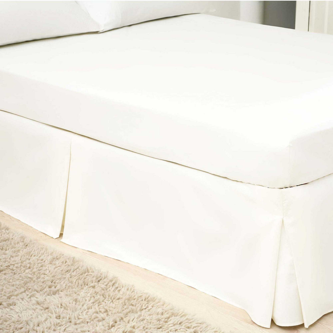 Egyptian Cotton 200 Thread Count Valance Sheet White Egyptian Cotton 200 Thread Count Valance Sheet White