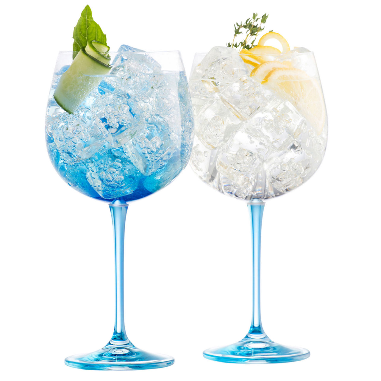 Gin & Tonic Set of Two Glasses - Blue Gin & Tonic Set of Two Glasses - Blue