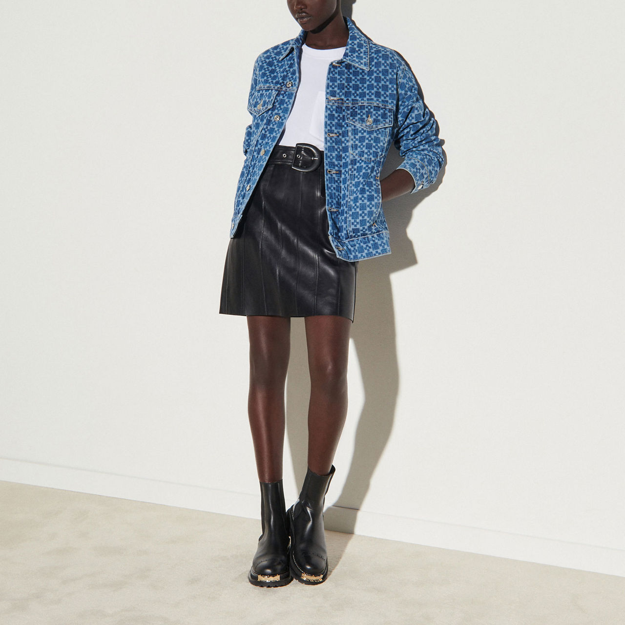 Leena A Line Leather Skirt Leena A Line Leather Skirt