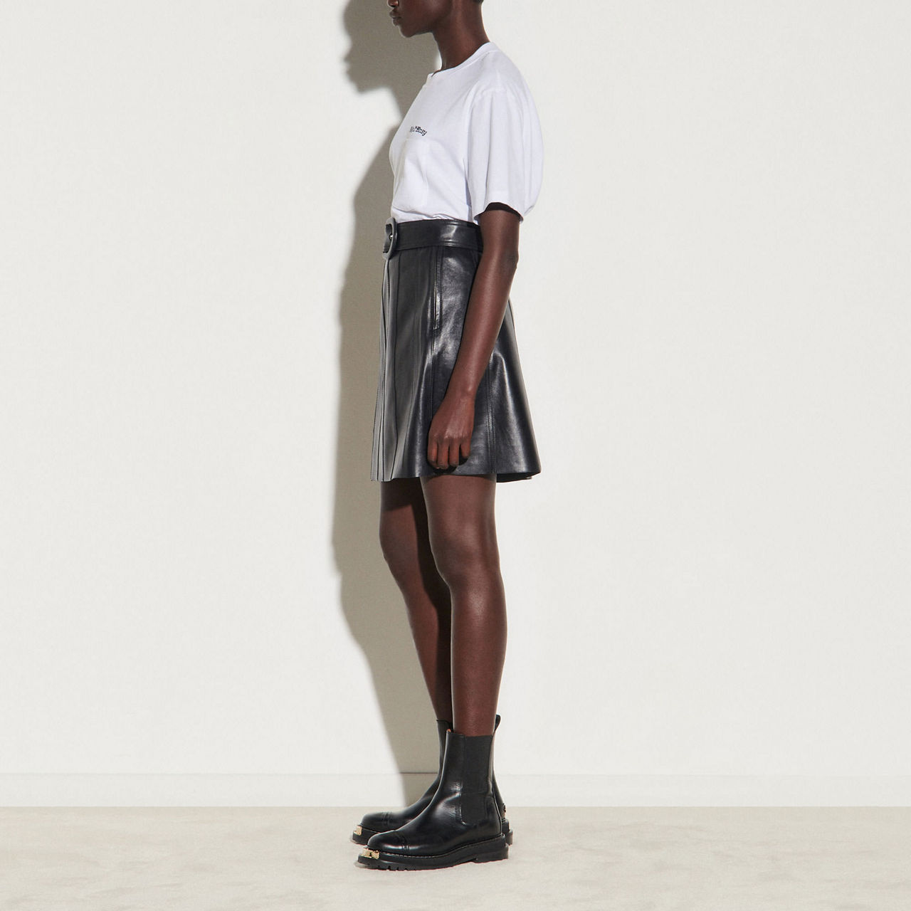 Leena A Line Leather Skirt Leena A Line Leather Skirt