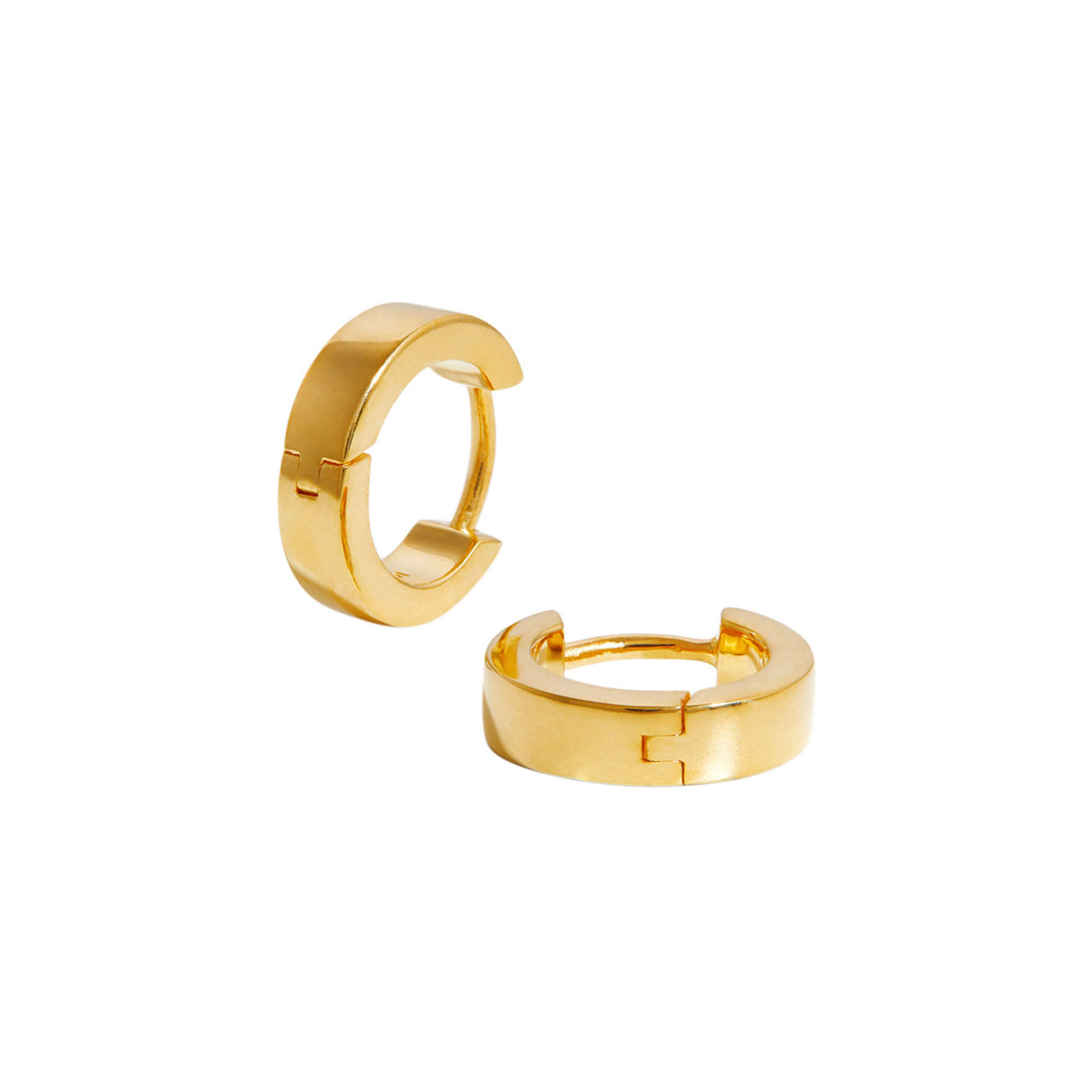 Plain 18kt Gold Plated Huggie Earrings Plain 18kt Gold Plated Huggie Earrings