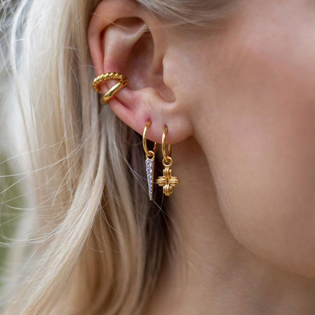 Mini Pavé Spike Charm Earrings Mini Pavé Spike Charm Earrings