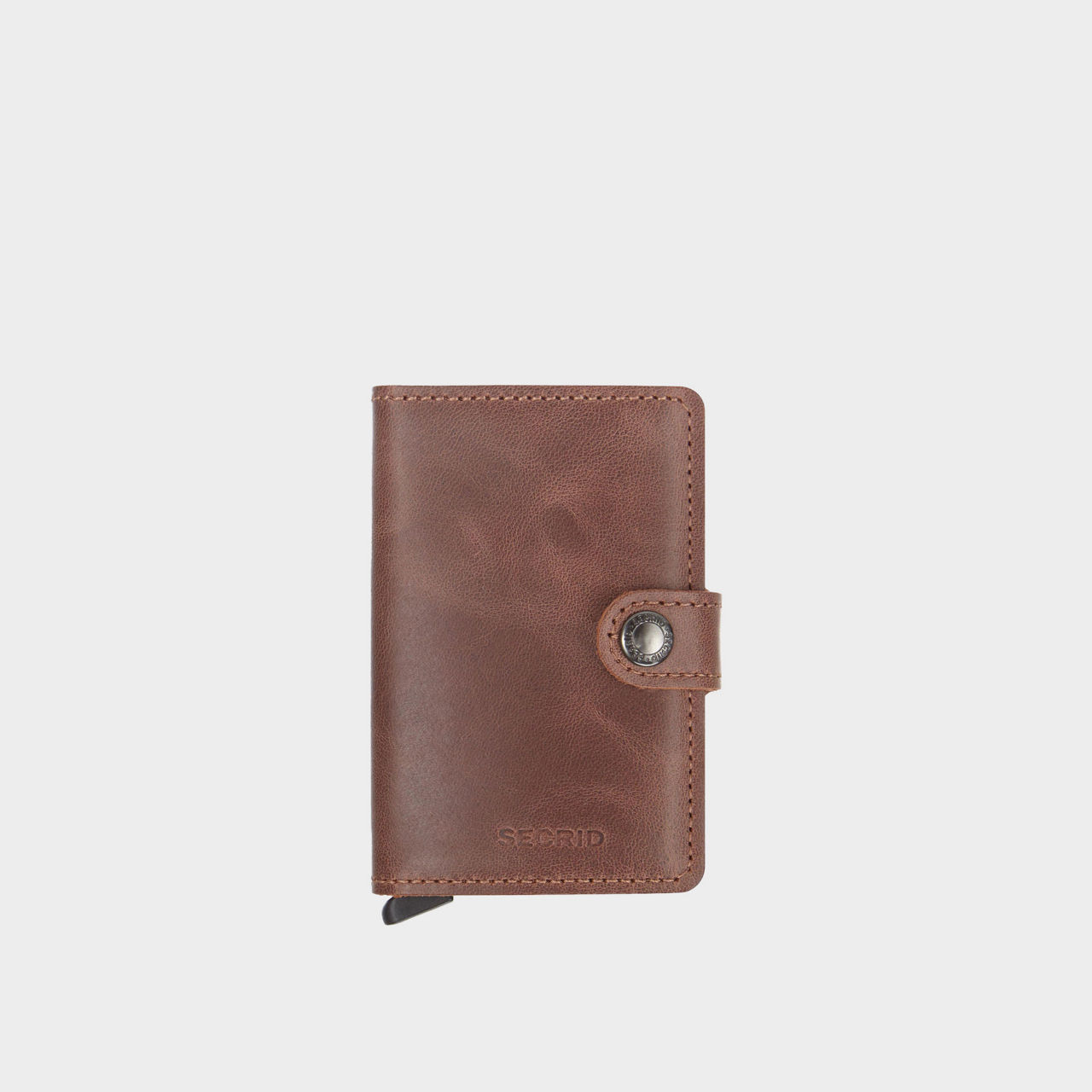 Vintage Card Protector Mini Wallet Brown