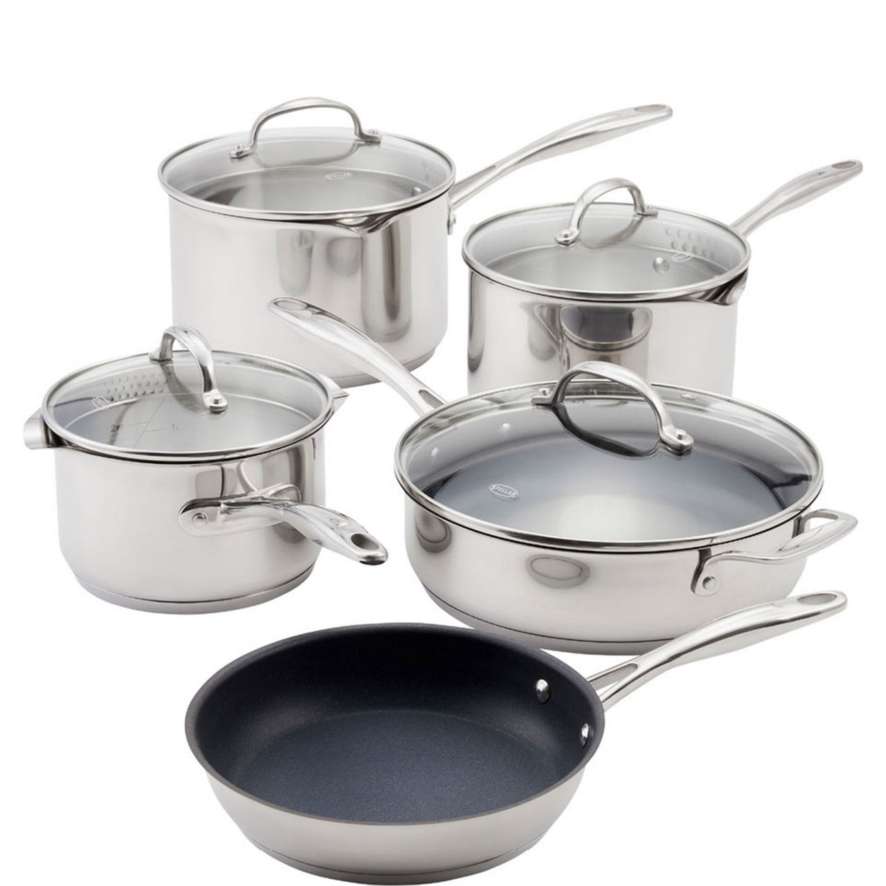 7000 Profile Five-Piece Draining Saucepan Set