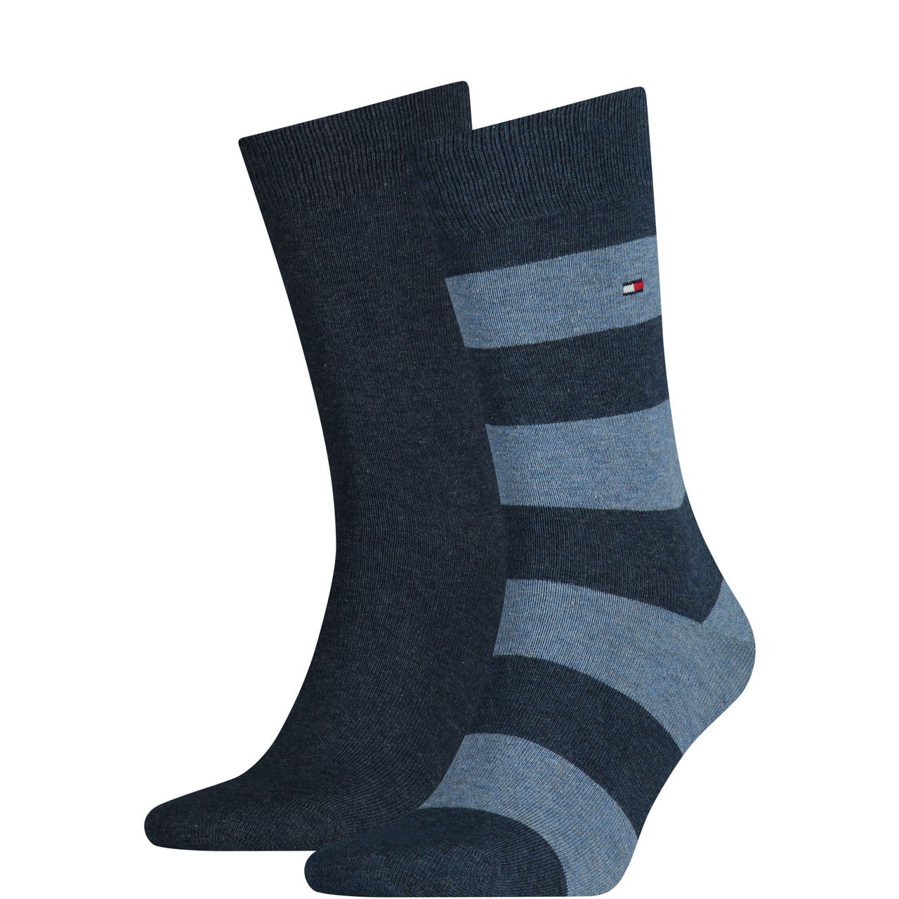 Two-Pack Plain & Rugby Stripe Socks