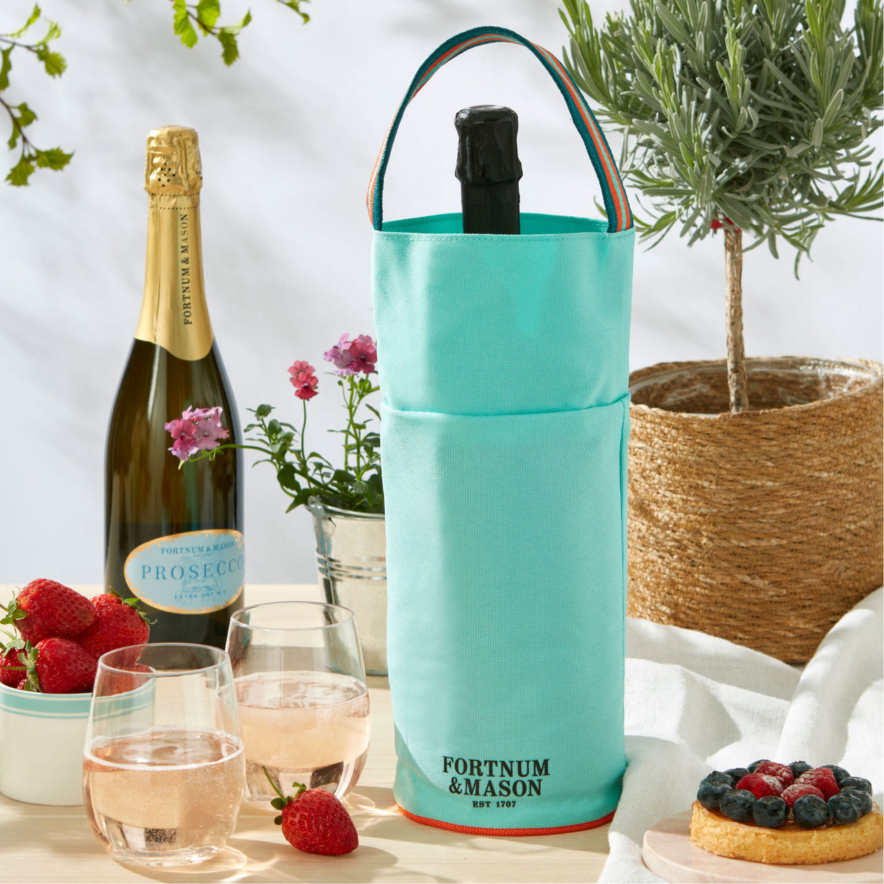 Fortnum's Picnic Bottle Bag, Eau de Nil Fortnum's Picnic Bottle Bag, Eau de Nil