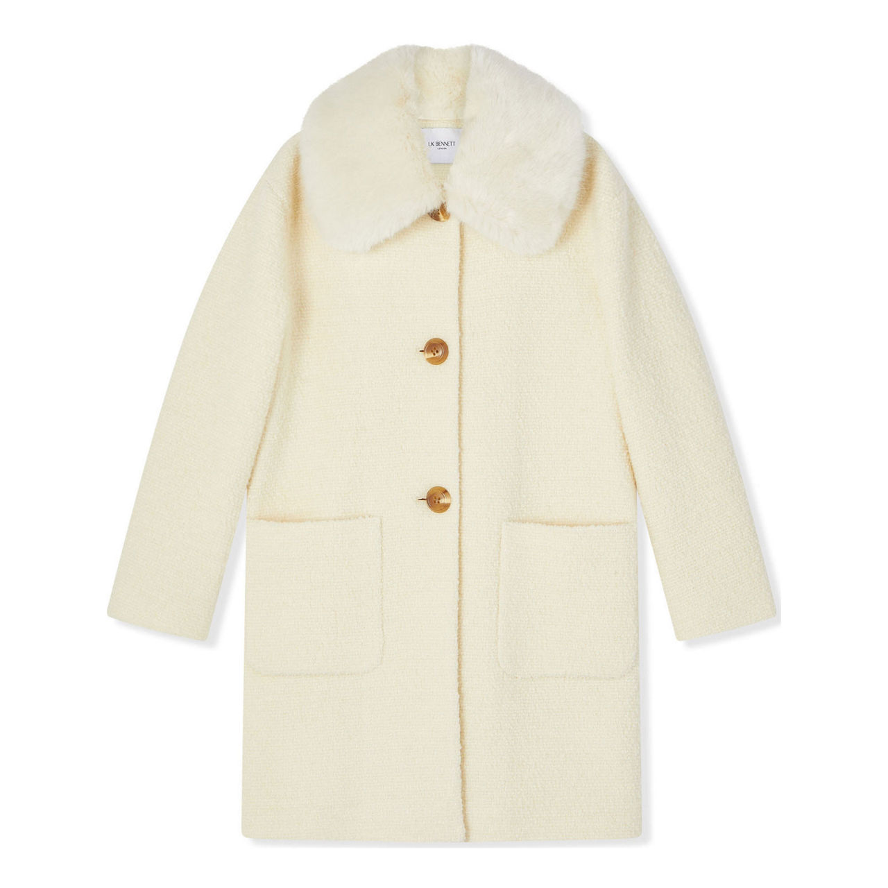 Aster Bouclé Faux Fur Collar Coat Aster Bouclé Faux Fur Collar Coat