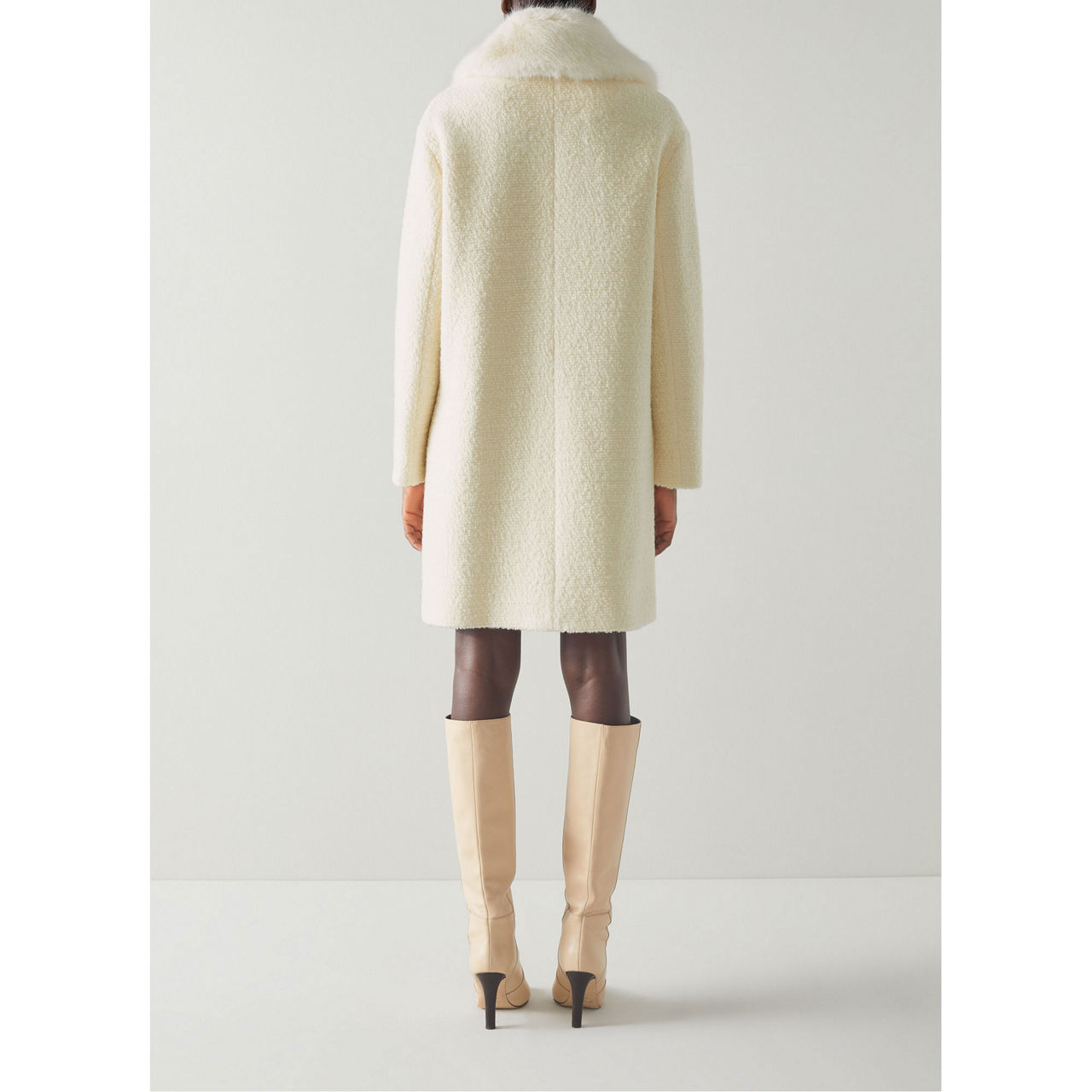 Aster Bouclé Faux Fur Collar Coat Aster Bouclé Faux Fur Collar Coat