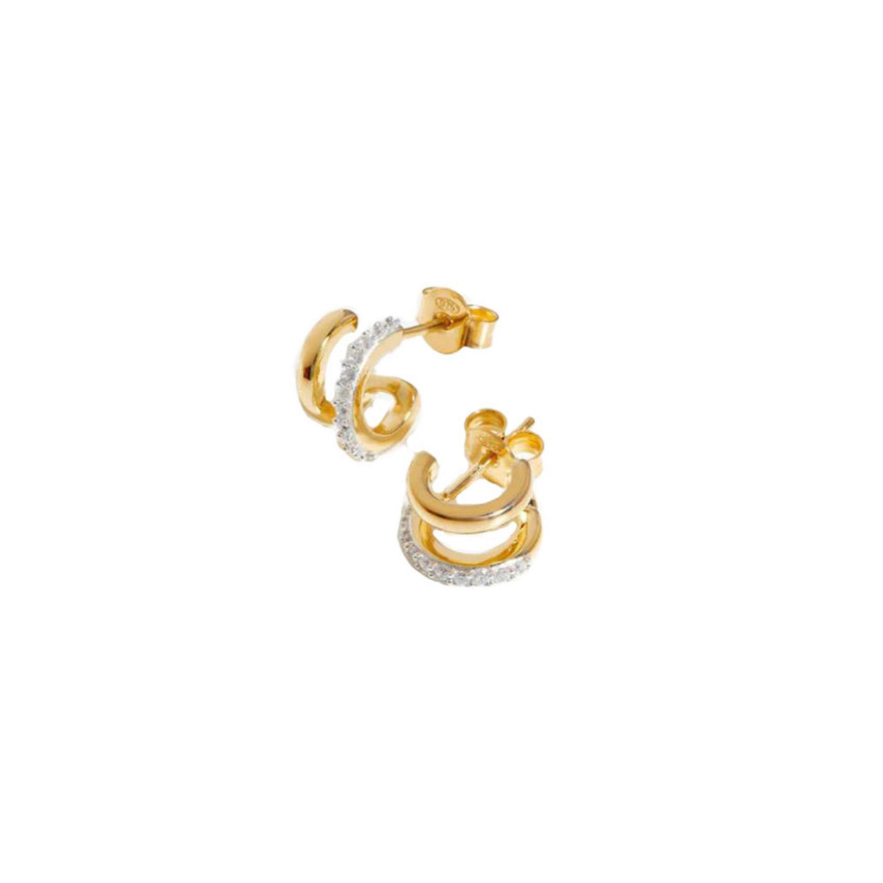 Classic Pavé Double Huggies Classic Pavé Double Huggies