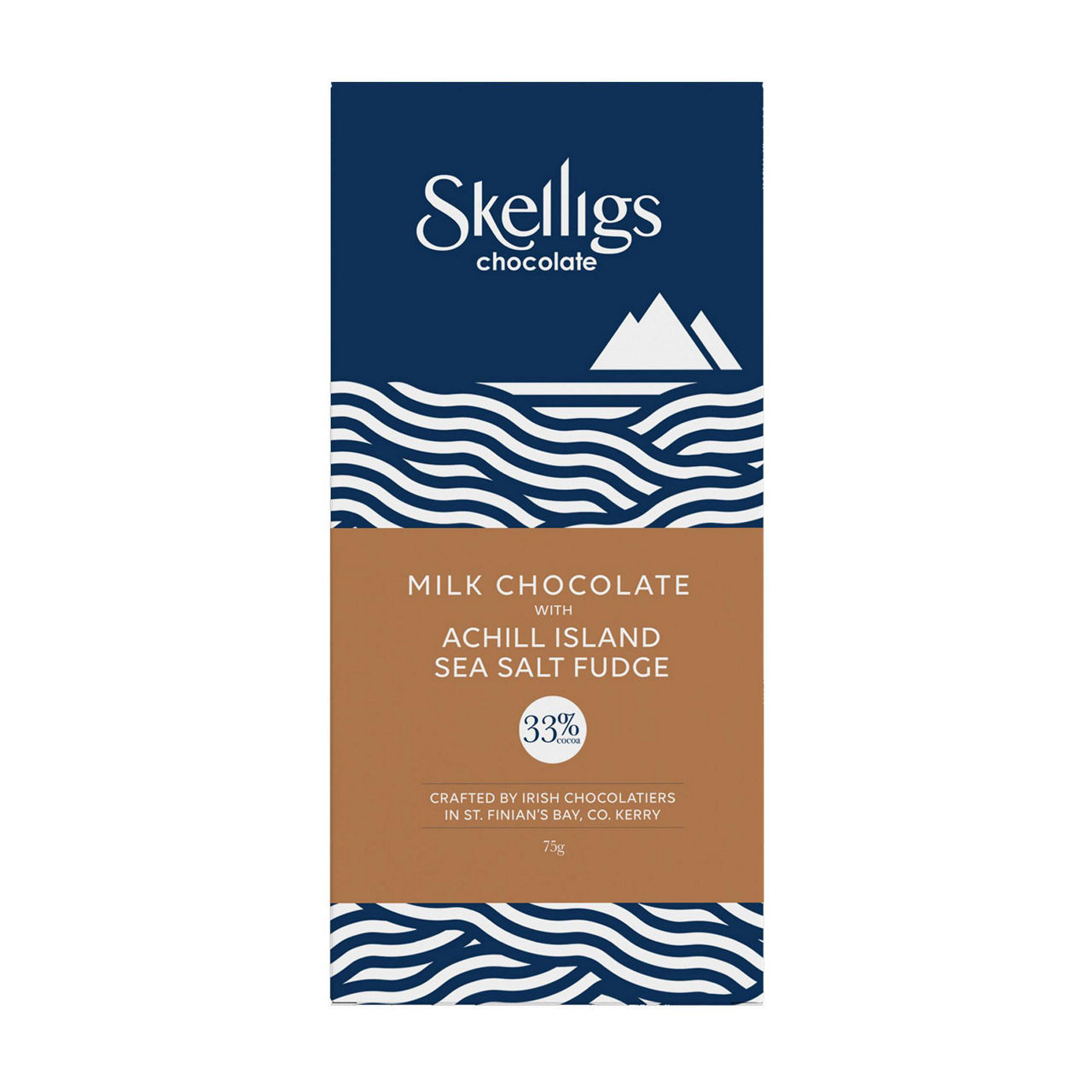 Achill Island Sea Salt Fudge and Milk Chocolate Bar 75g Achill Island Sea Salt Fudge and Milk Chocolate Bar 75g