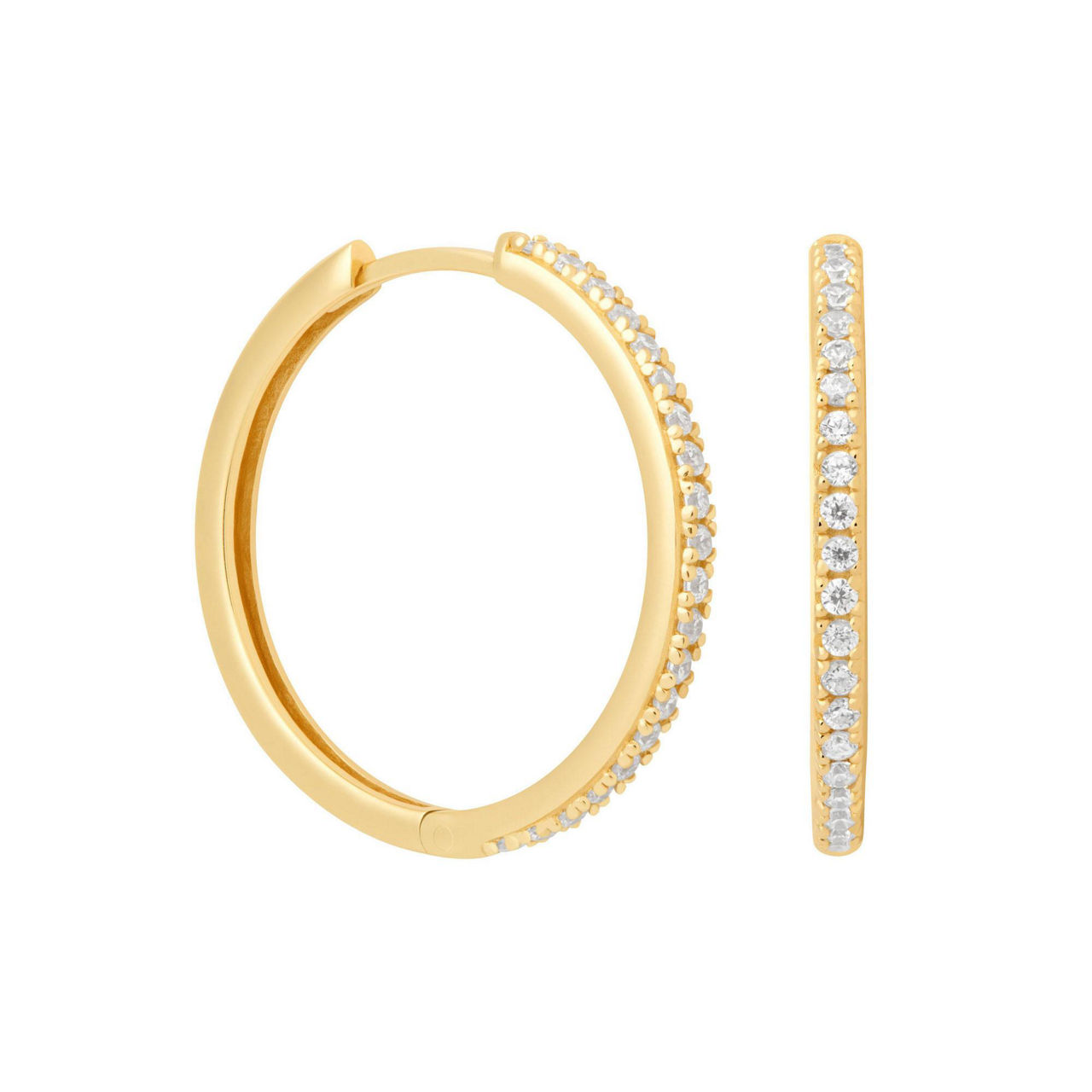 Crystal Hinge 18k Gold-Plated Large Hoops Crystal Hinge 18k Gold-Plated Large Hoops