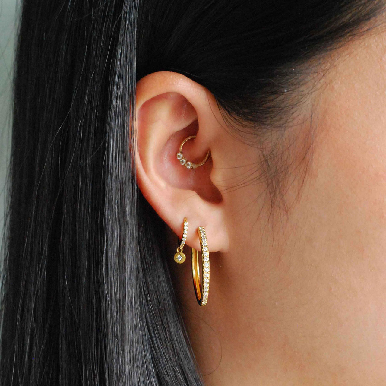 Crystal Hinge 18k Gold-Plated Large Hoops Crystal Hinge 18k Gold-Plated Large Hoops