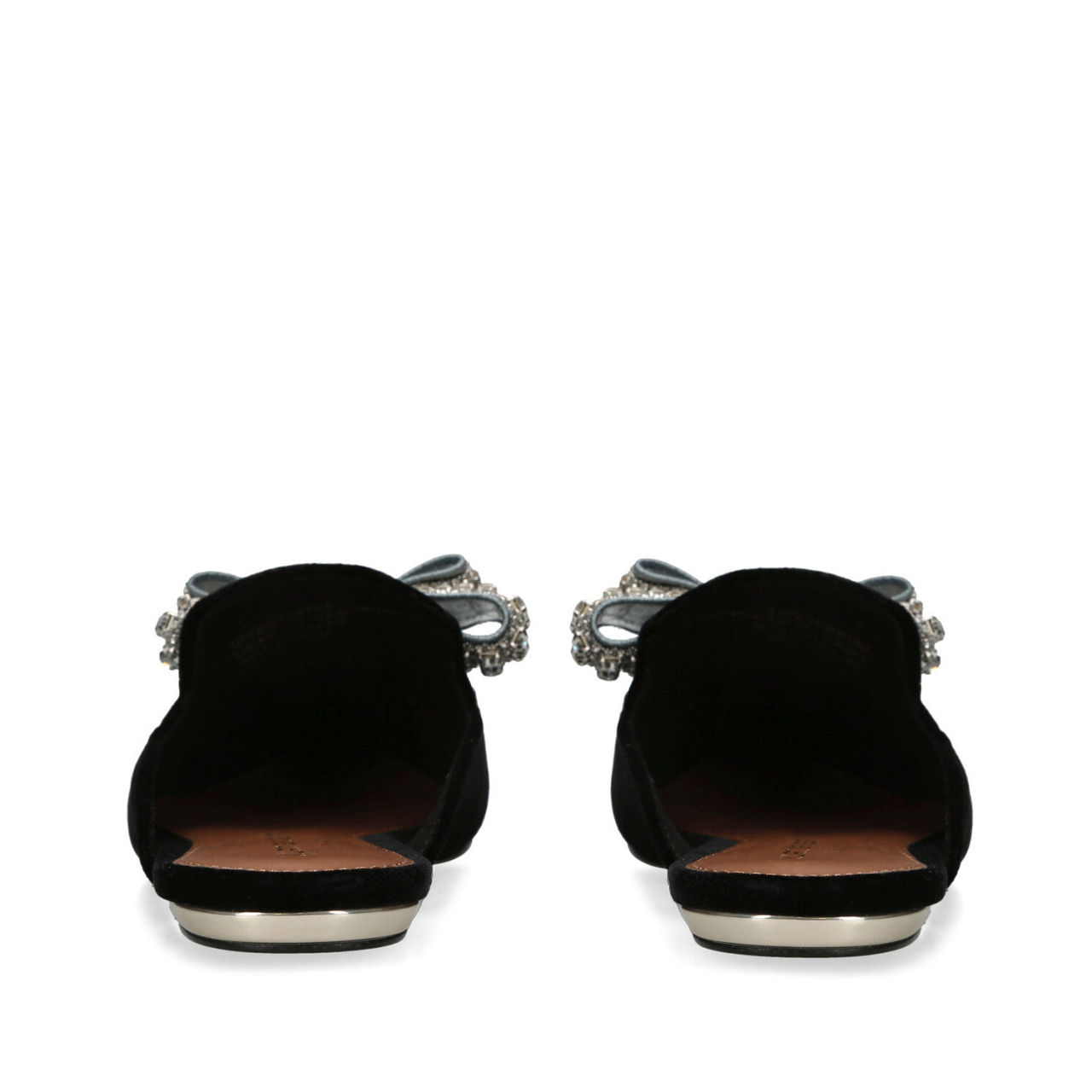 Olive Embellished Bow-Detail Mules Olive Embellished Bow-Detail Mules