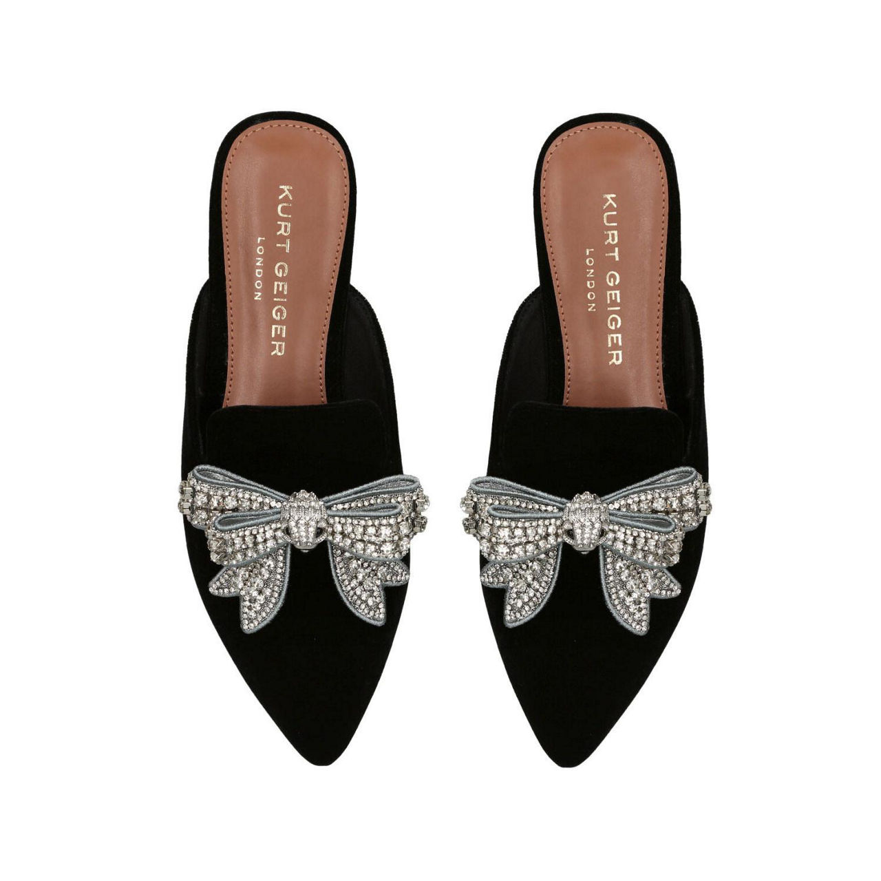 Olive Embellished Bow-Detail Mules Olive Embellished Bow-Detail Mules