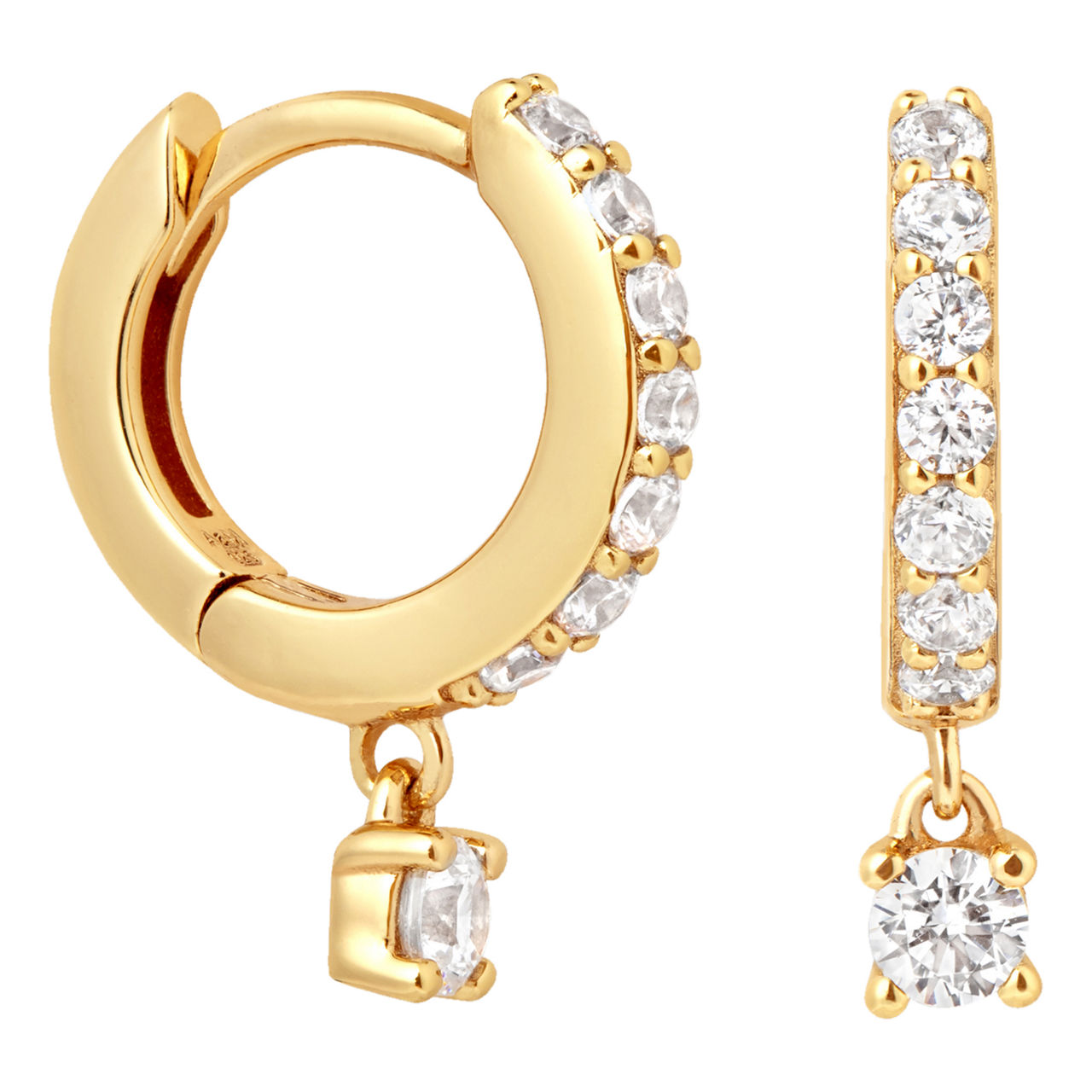 Crystal Charm 18k Gold-Plated Huggies Crystal Charm 18k Gold-Plated Huggies