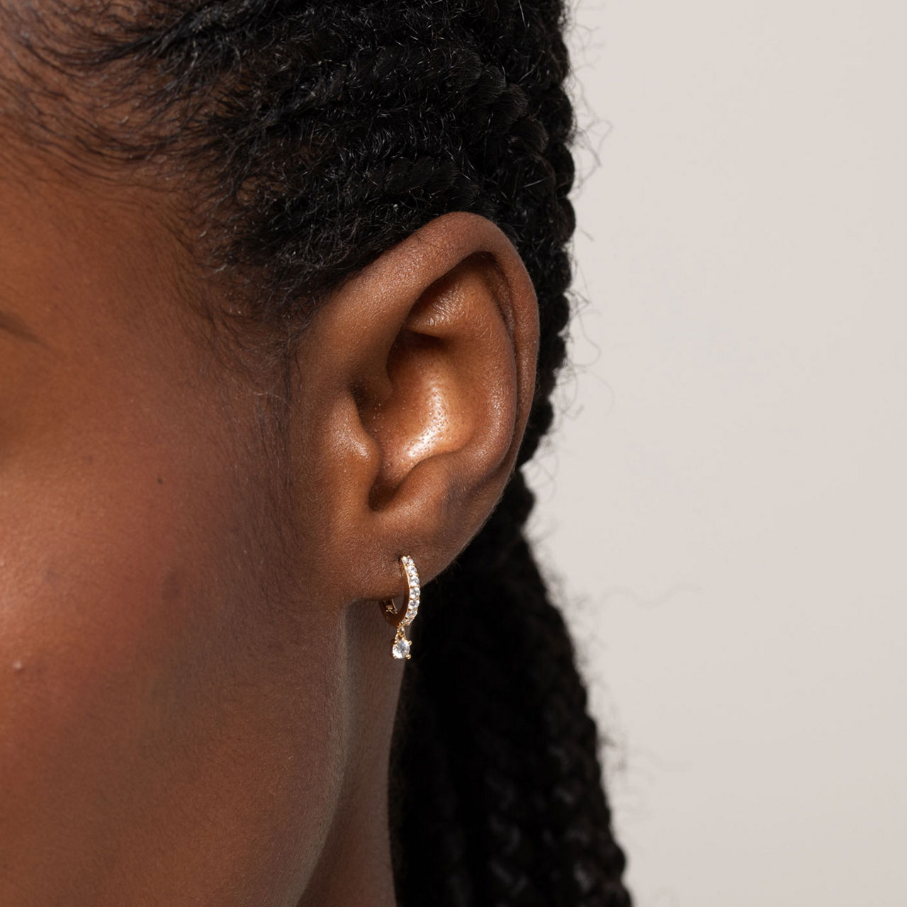 Crystal Charm 18k Gold-Plated Huggies Crystal Charm 18k Gold-Plated Huggies