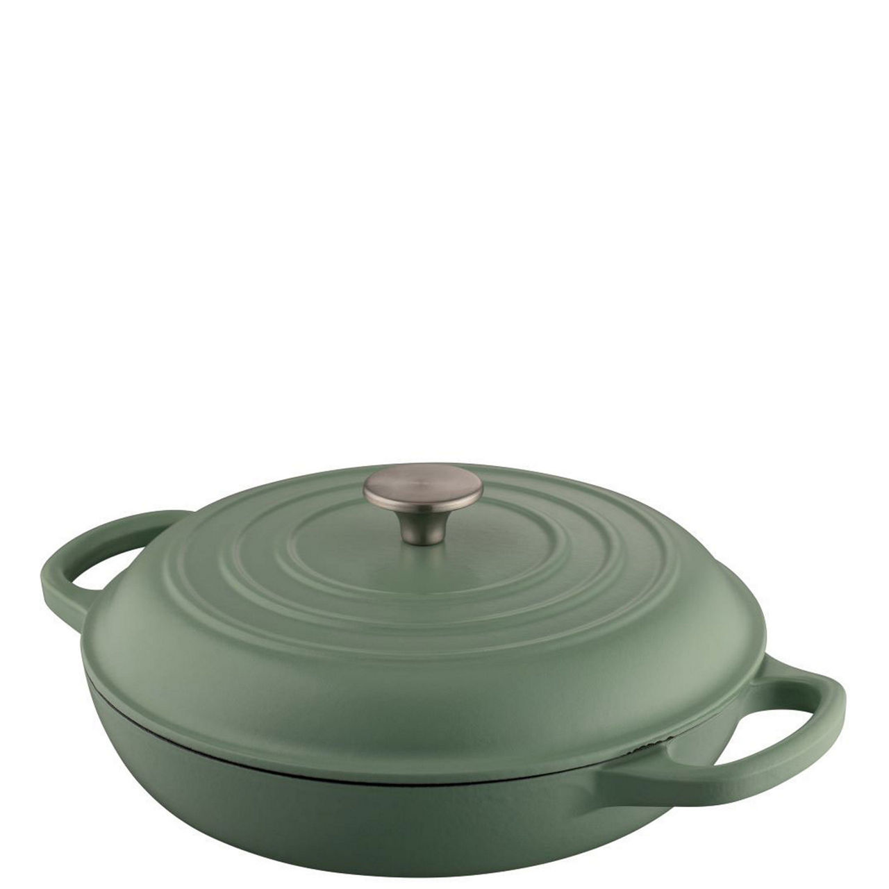 Cast Iron Shallow Covered Casserole Dish