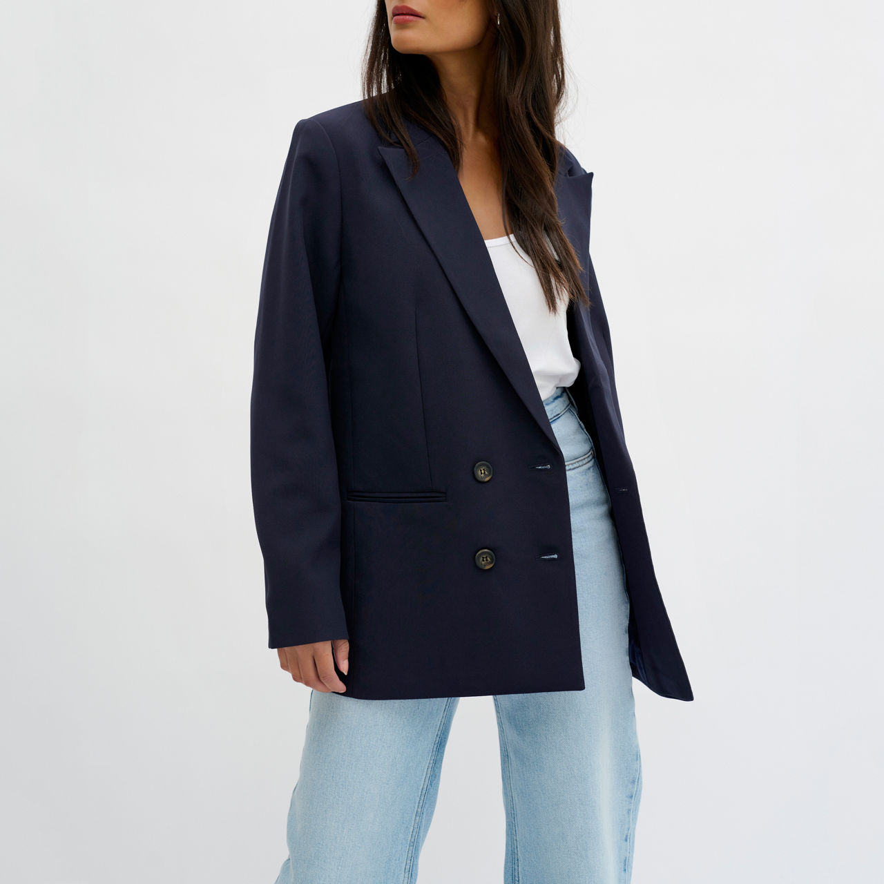 Double-Breasted Tailored Blazer Double-Breasted Tailored Blazer