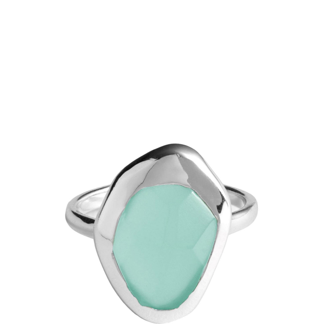 Aqua Chalcedony Stepping Stone Ring