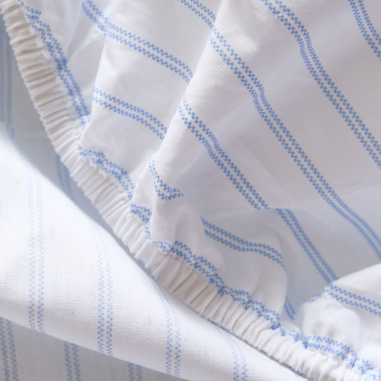 180 Thread Count Pinstripe Blue Fitted Sheet 180 Thread Count Pinstripe Blue Fitted Sheet