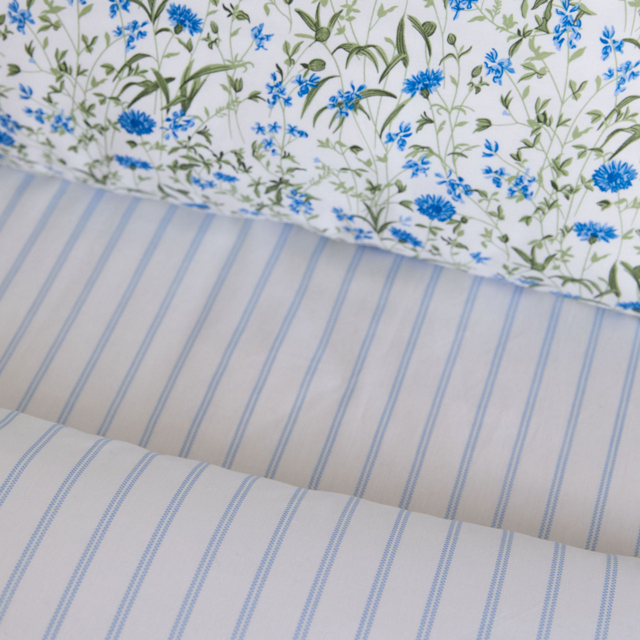 180 Thread Count Pinstripe Blue Fitted Sheet 180 Thread Count Pinstripe Blue Fitted Sheet