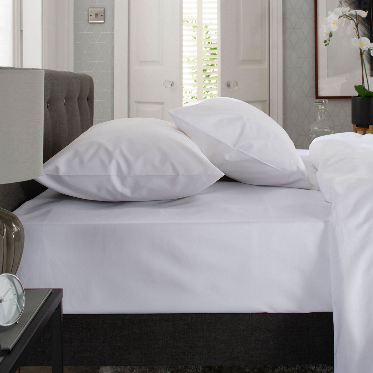 1000 Thread Count Fitted Sheet White