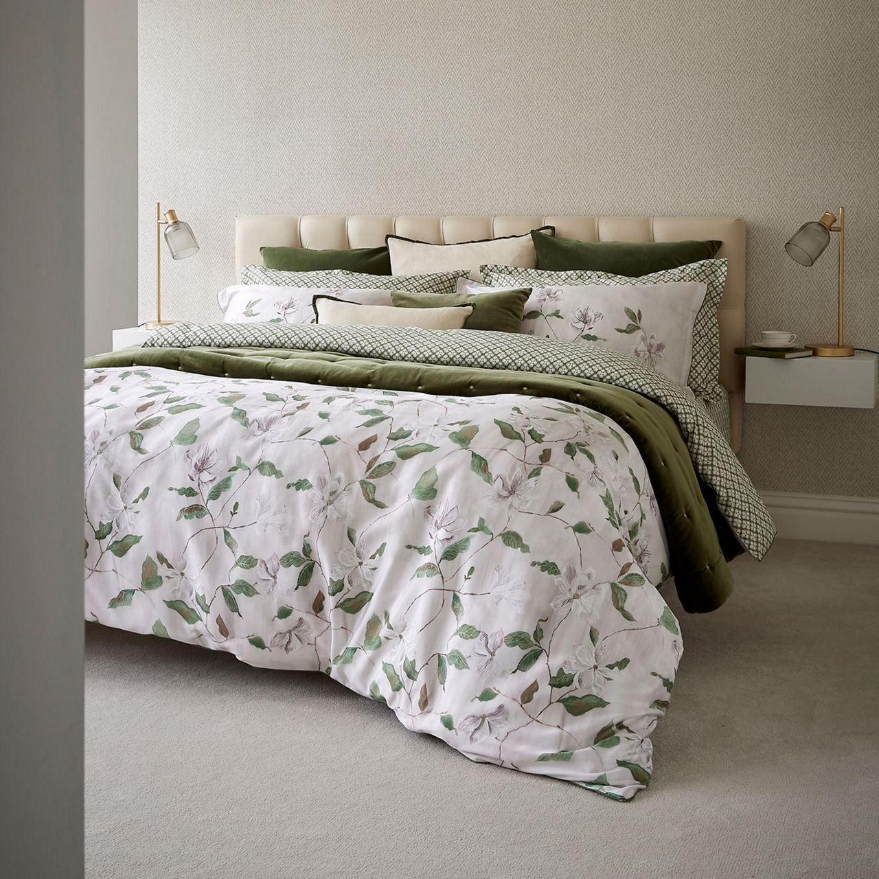 Magnolia Duvet Set Olive Magnolia Duvet Set Olive