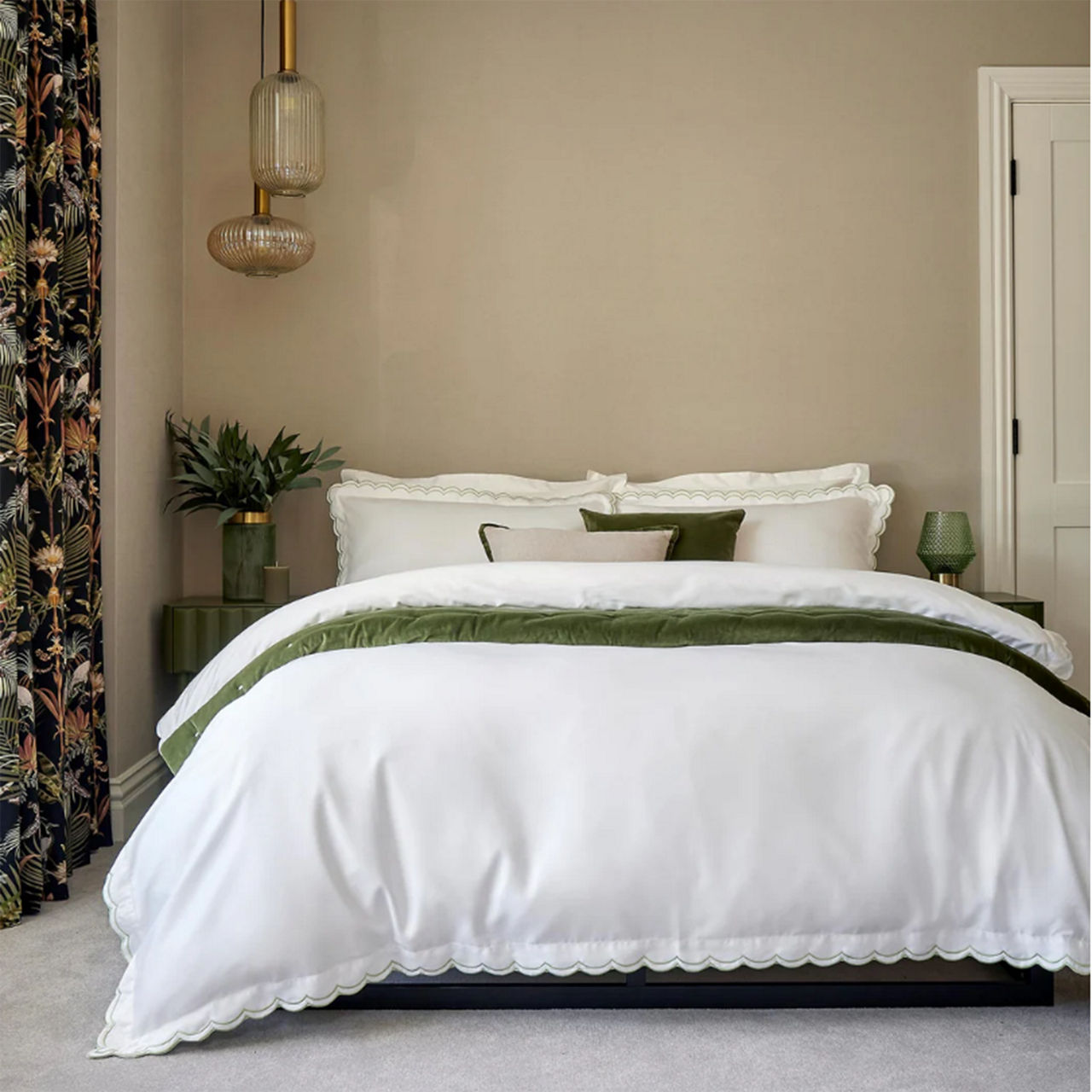 Scallop Edge Single Duvet Set Matcha Scallop Edge Single Duvet Set Matcha