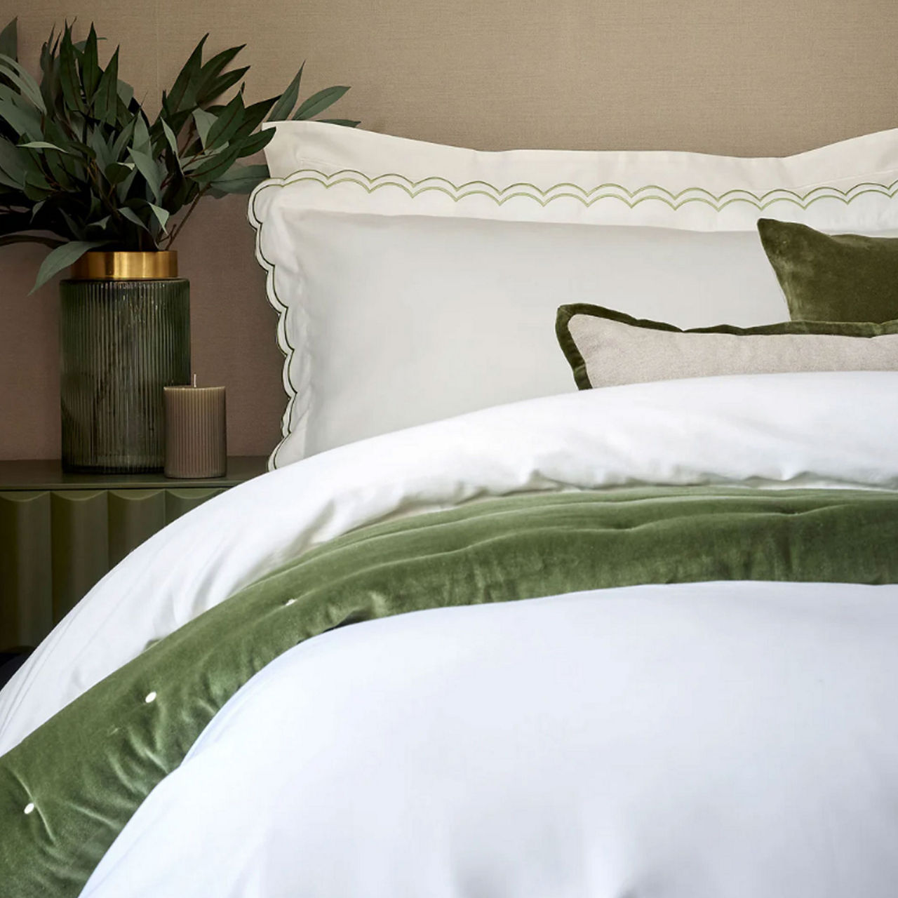 Scallop Edge Single Duvet Set Matcha Scallop Edge Single Duvet Set Matcha