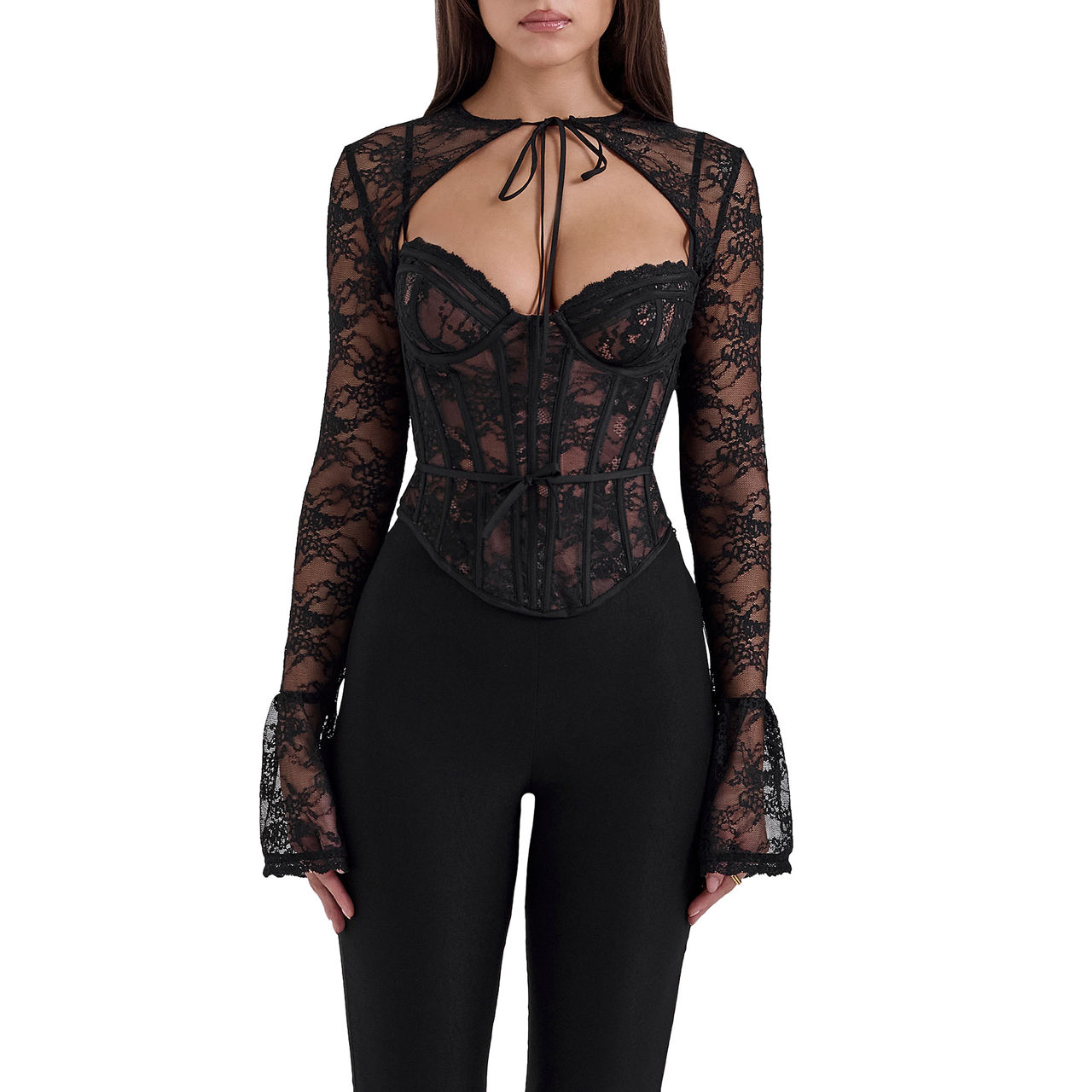 Lisette Lace Corset Bolero Top Lisette Lace Corset Bolero Top