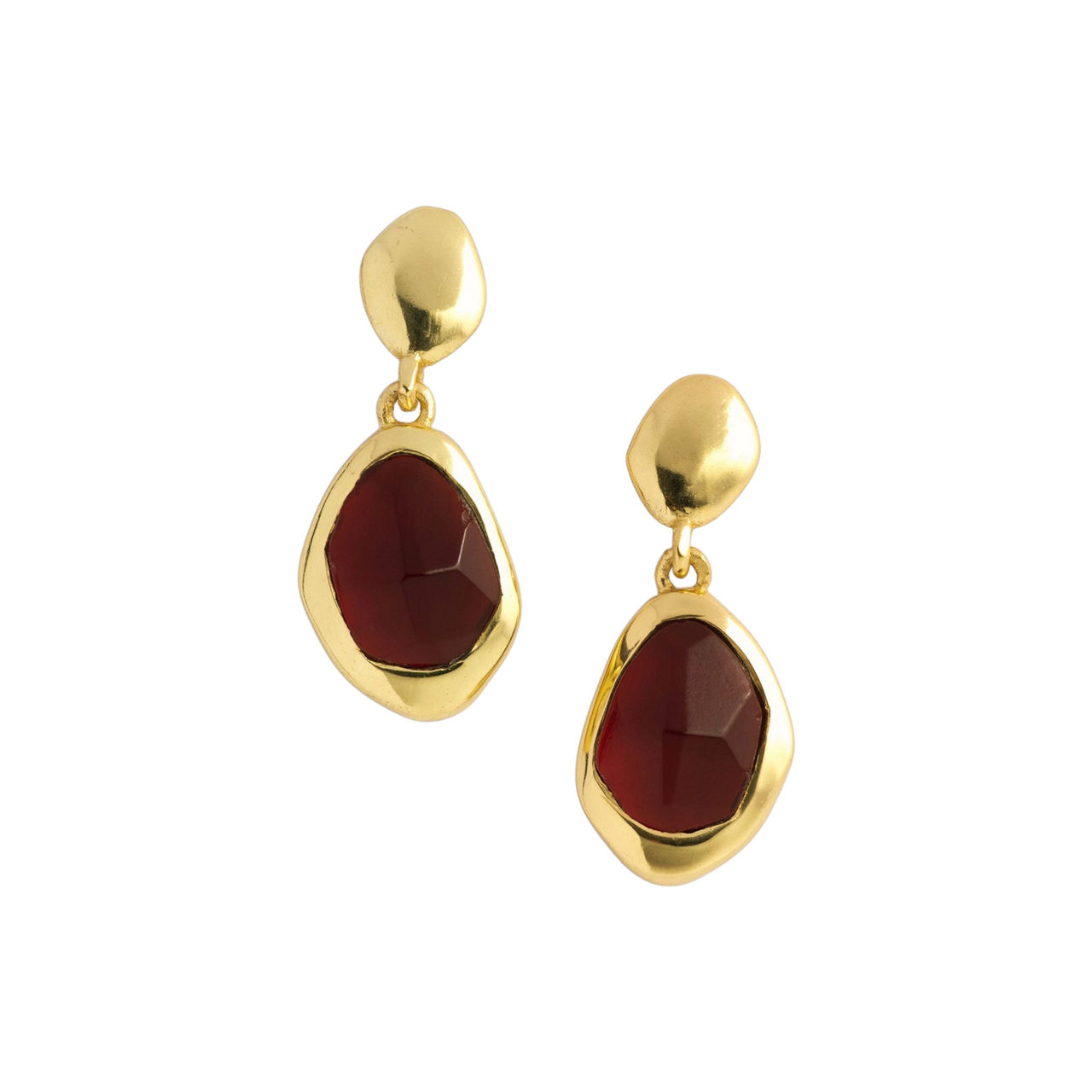 Garnet Stepping Stone Drop Earrings Garnet Stepping Stone Drop Earrings