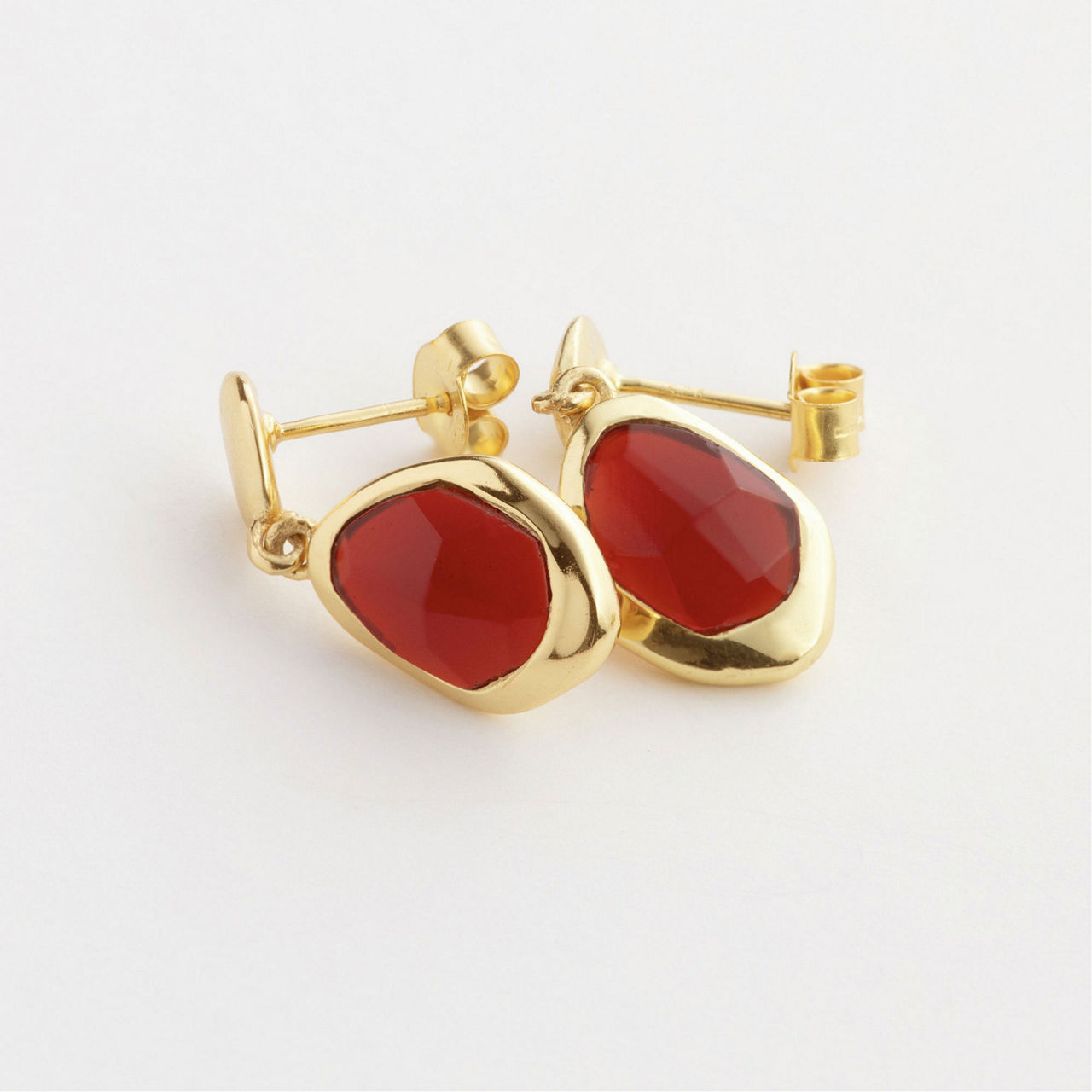 Garnet Stepping Stone Drop Earrings Garnet Stepping Stone Drop Earrings