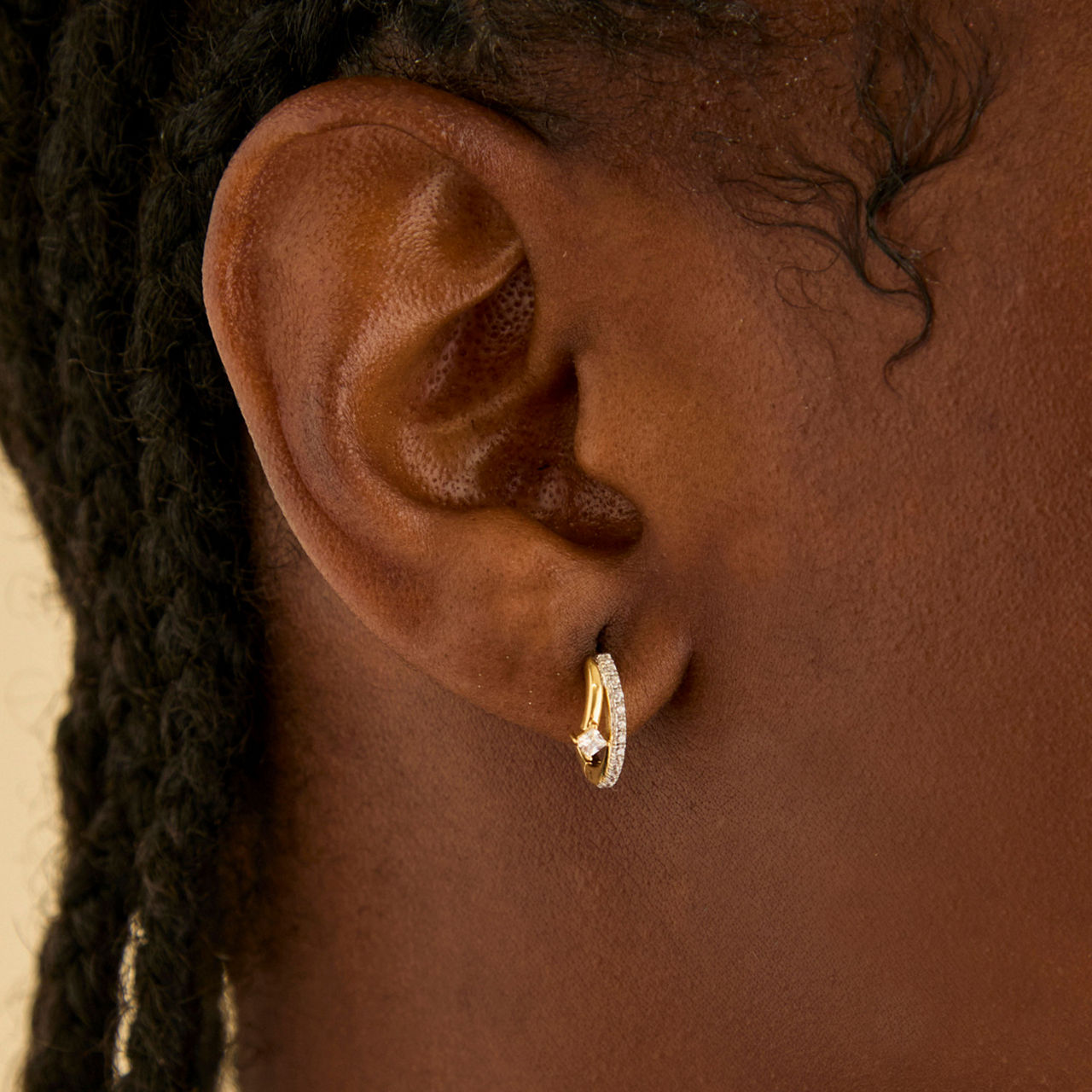 Pavé Crystal Illusion Huggie Earrings Pavé Crystal Illusion Huggie Earrings