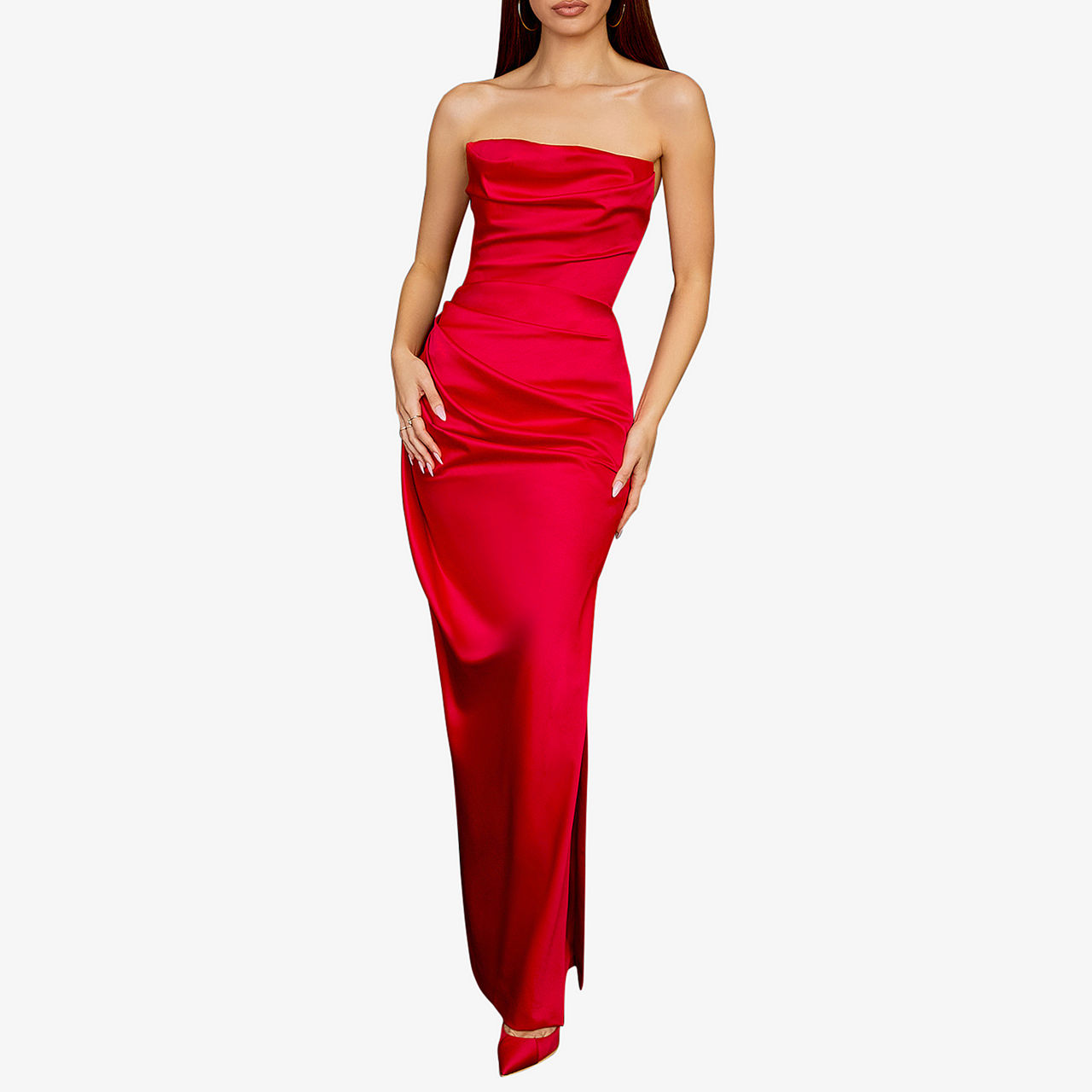 Adrienne Satin Strapless Corset Gown Adrienne Satin Strapless Corset Gown