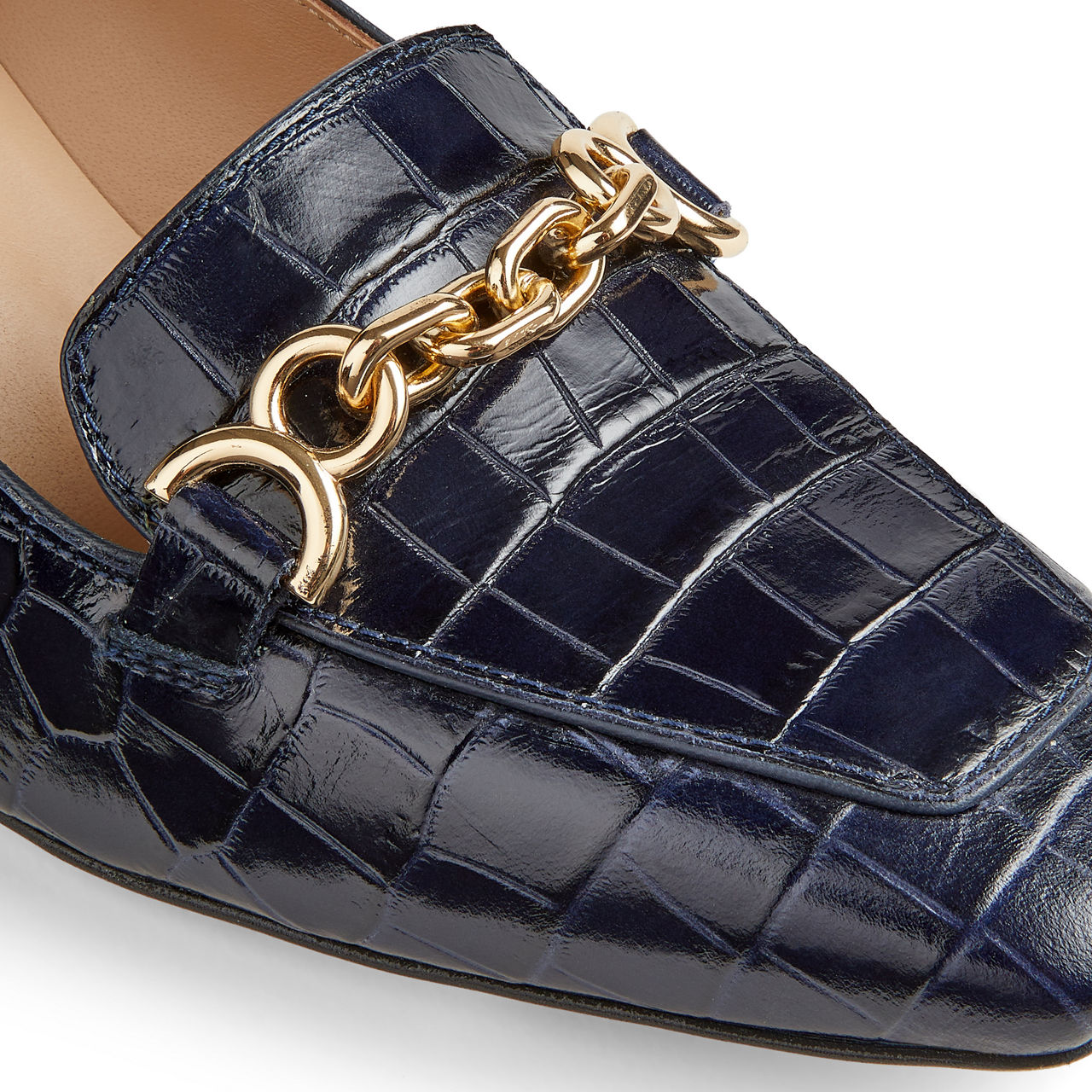 Johanna Croc-Embossed Block Loafers Johanna Croc-Embossed Block Loafers