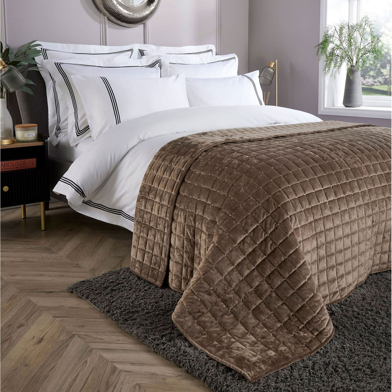 Velvet Throw Taupe