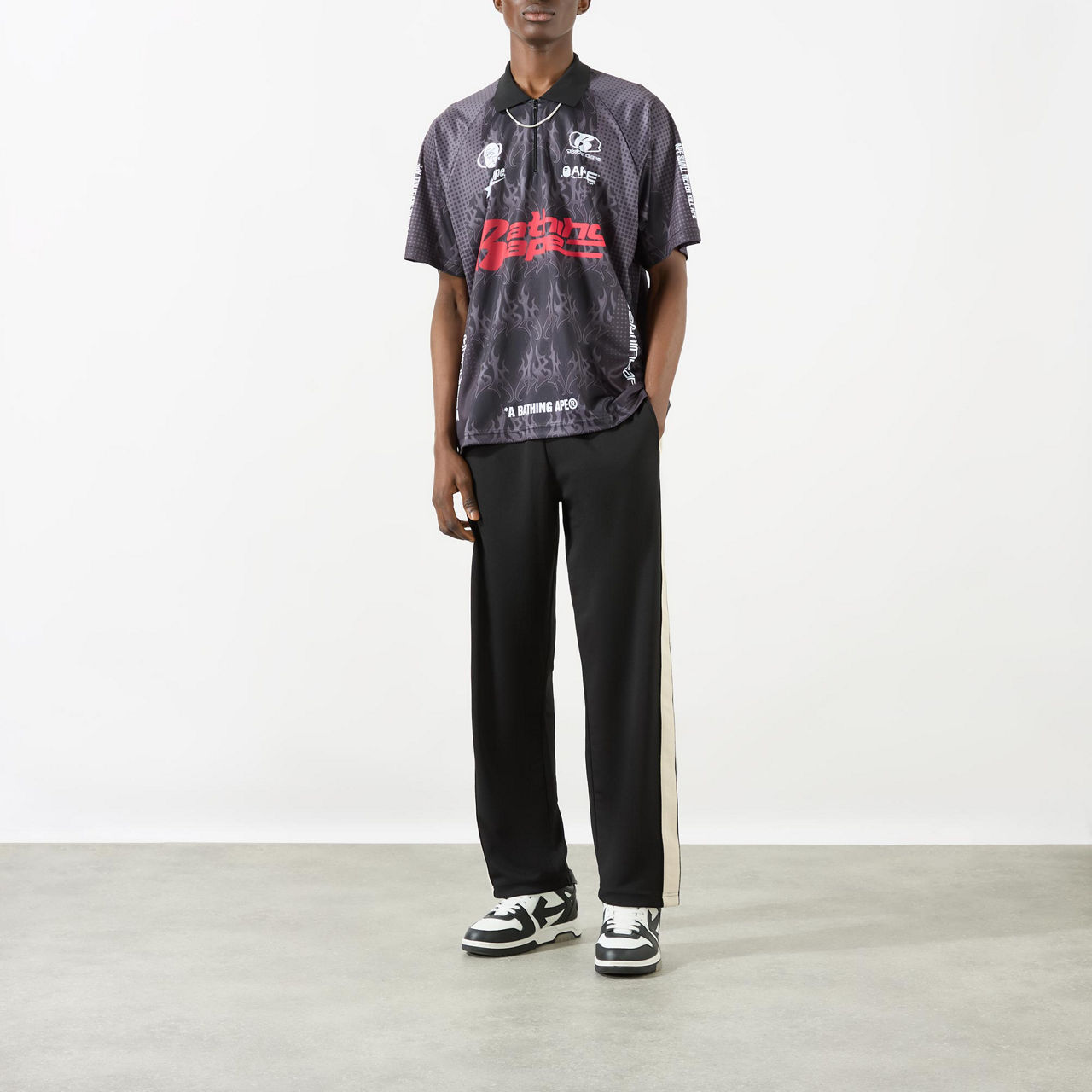 Flame Logo Half-Zip Polo Shirt Flame Logo Half-Zip Polo Shirt