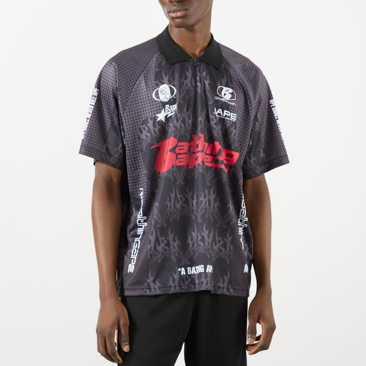 Flame Logo Half-Zip Polo Shirt Flame Logo Half-Zip Polo Shirt