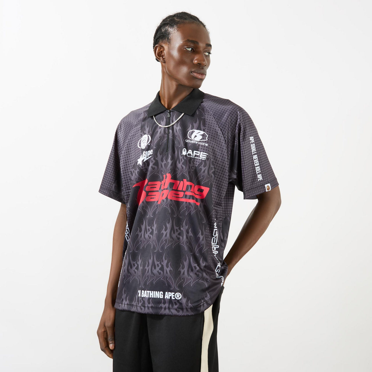 Flame Logo Half-Zip Polo Shirt Flame Logo Half-Zip Polo Shirt