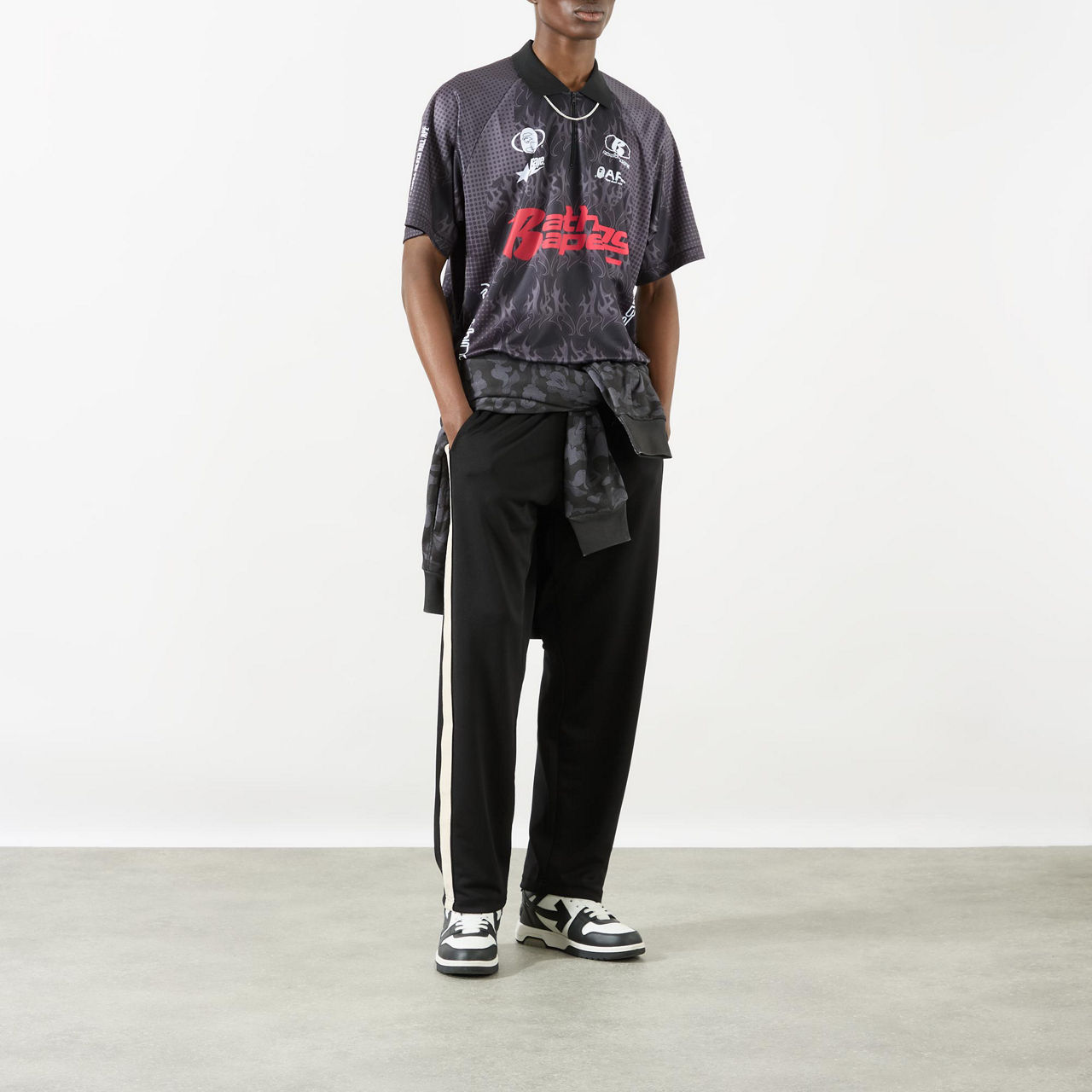 Flame Logo Half-Zip Polo Shirt Flame Logo Half-Zip Polo Shirt