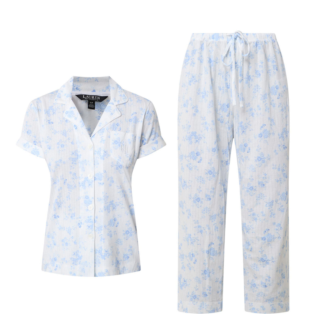 Floral Pointelle Cropped Pyjama Set