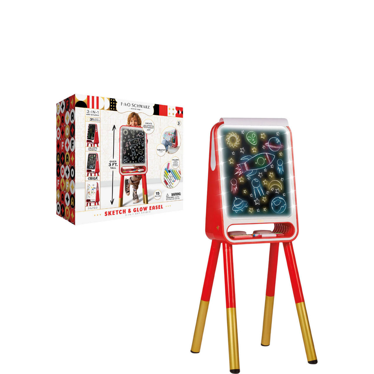 Sketch & Glow Easel 3-In-1 Art Studio