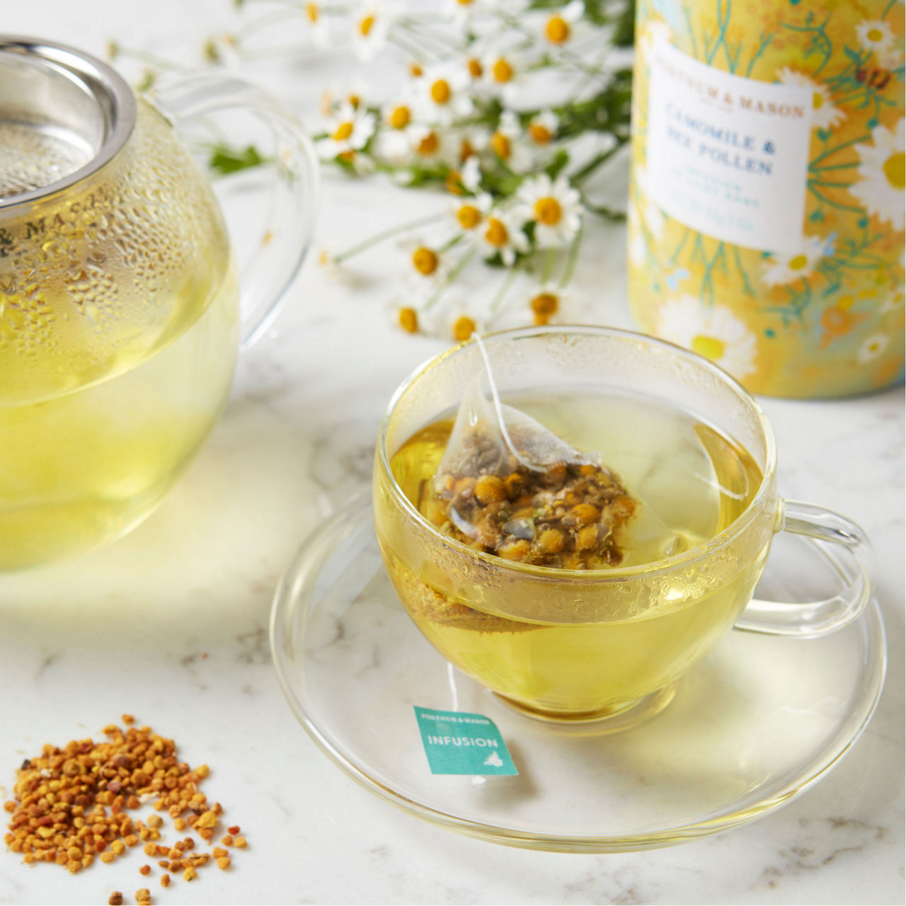Camomile & Bee Pollen Infusion - 30 Silky Bags 60g Camomile & Bee Pollen Infusion - 30 Silky Bags 60g