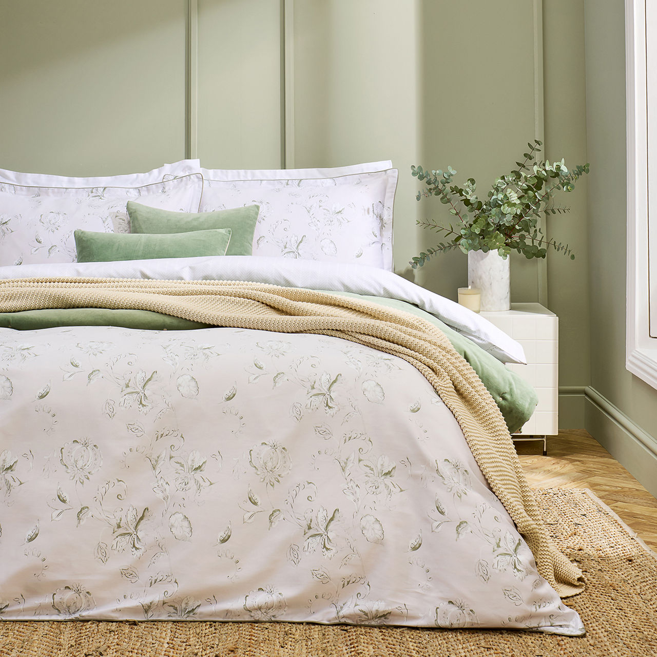 Hatton Duvet Cover Set Sage Hatton Duvet Cover Set Sage