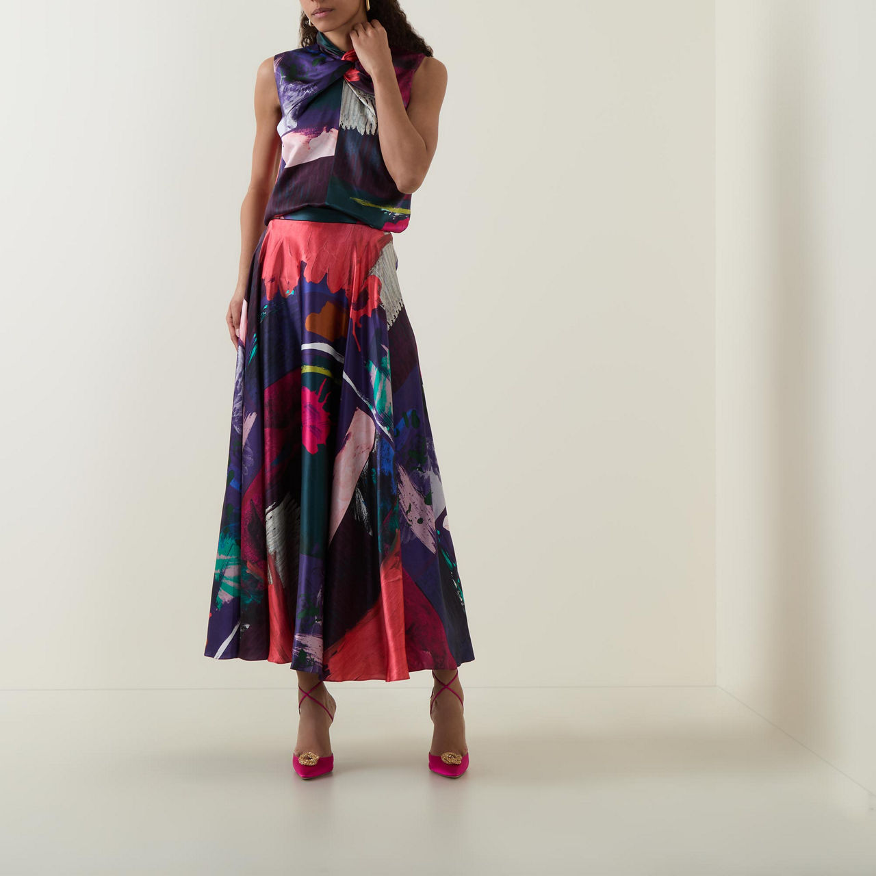 Ameera Printed Silk Skirt Ameera Printed Silk Skirt