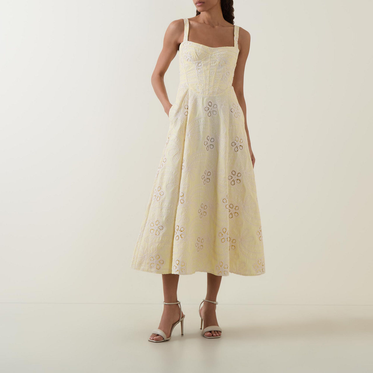 Lilah Floral Embroidered Flared Dress Lilah Floral Embroidered Flared Dress