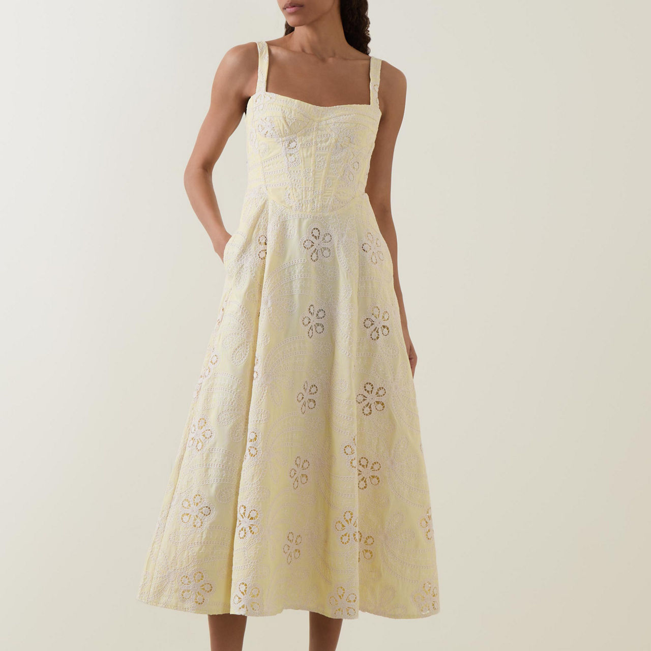 Lilah Floral Embroidered Flared Dress Lilah Floral Embroidered Flared Dress