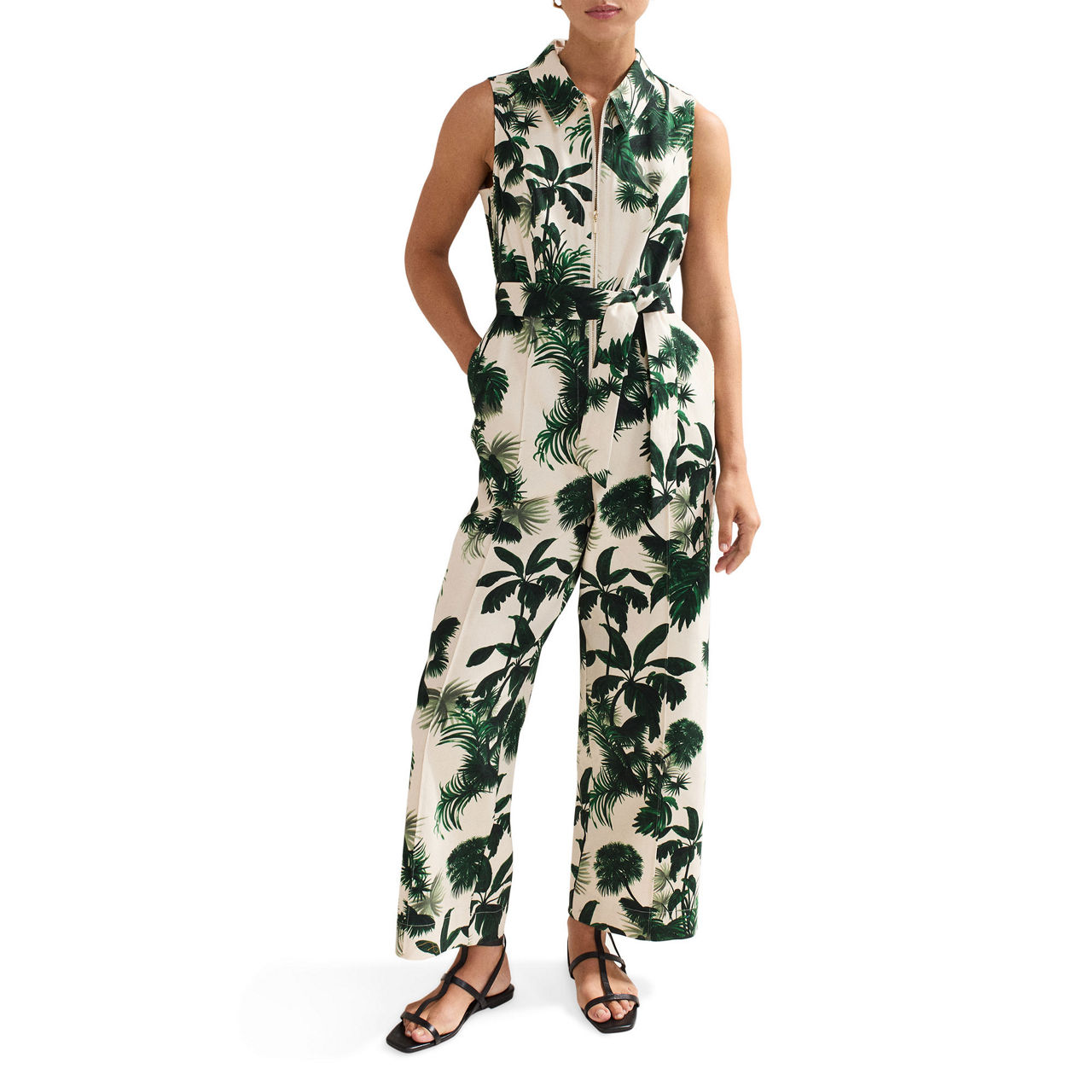 Tullisa Palm Zip Front Jumpsuit Tullisa Palm Zip Front Jumpsuit