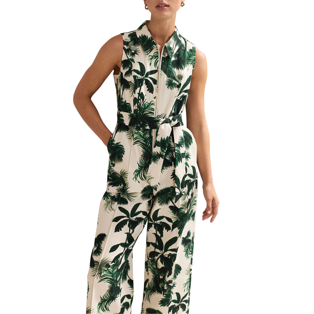 Tullisa Palm Zip Front Jumpsuit Tullisa Palm Zip Front Jumpsuit