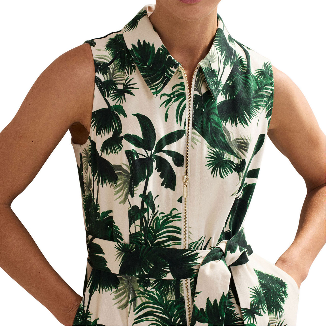 Tullisa Palm Zip Front Jumpsuit Tullisa Palm Zip Front Jumpsuit